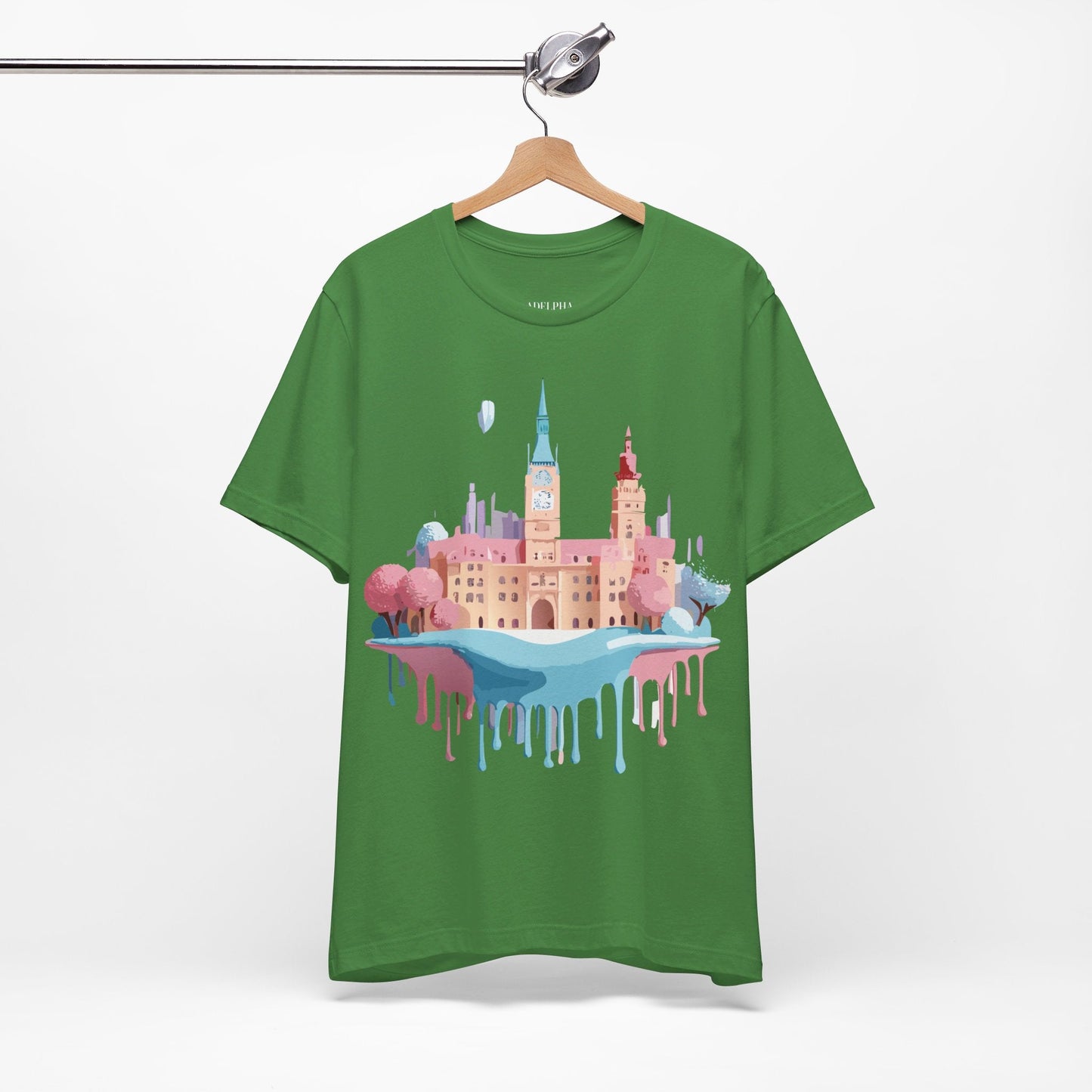 Prague Tourist Shirt Unisex Short Sleeve Graphic Tee Featuring Adelpha Vintage Artwork