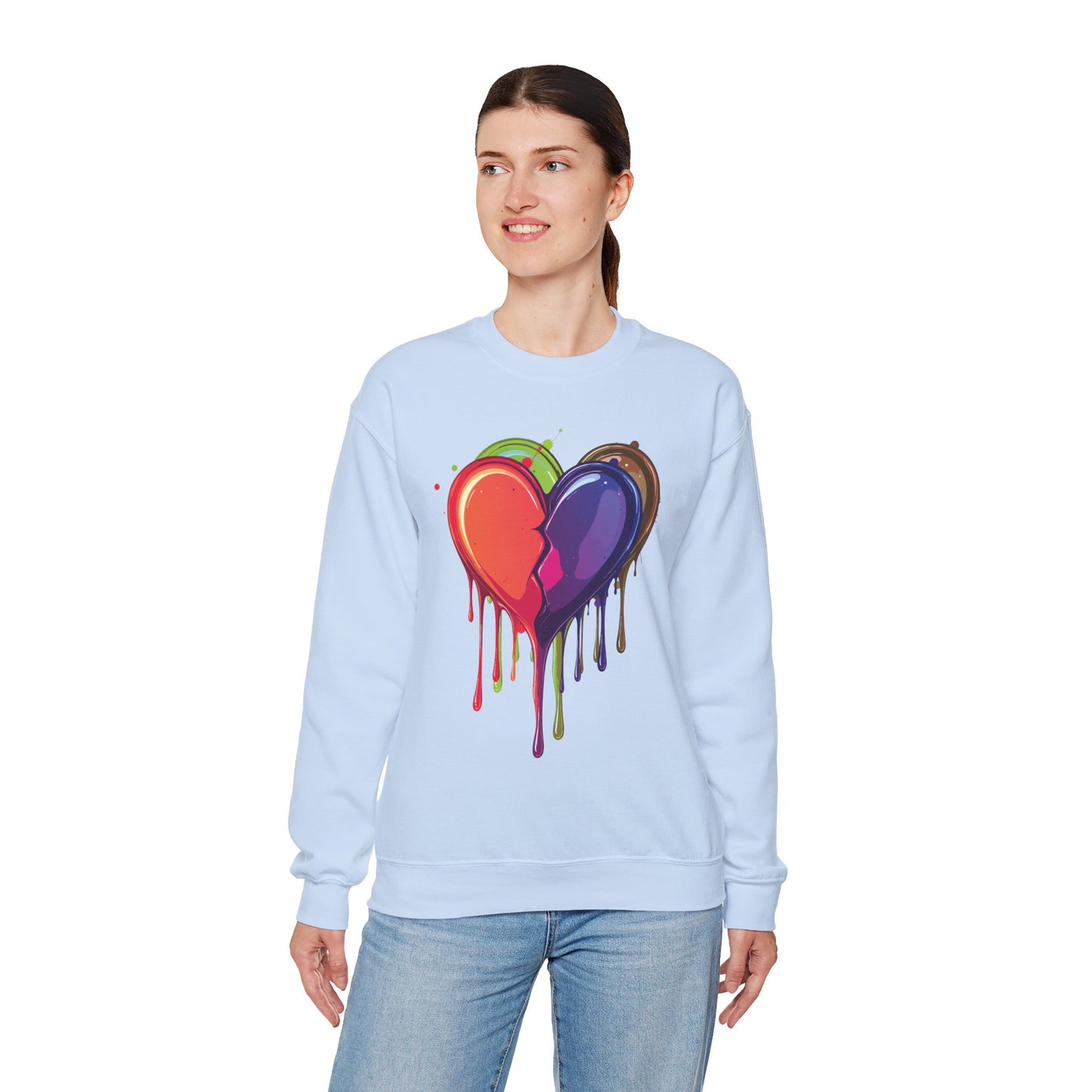 Double Bleeding Heart Sweatshirt, Big Heart Sweatshirt, Love Sweatshirt, Valentine's Day Sweatshirt, Heart Sweatshirt 119