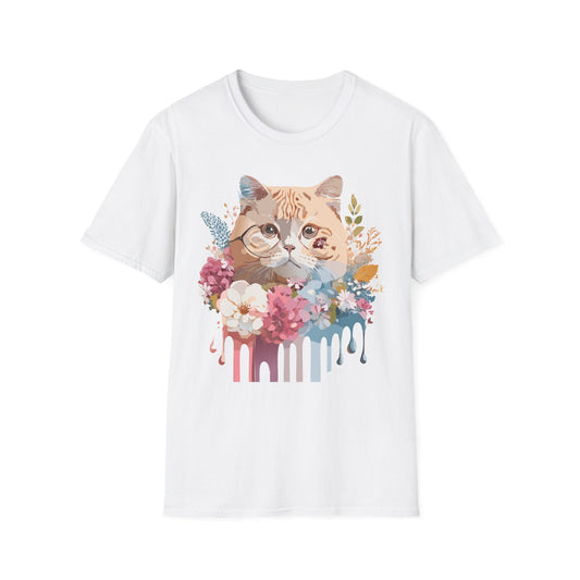 Cat Shirt Unisex Cat Tee Kitten Print Softstyle Gildan 64000