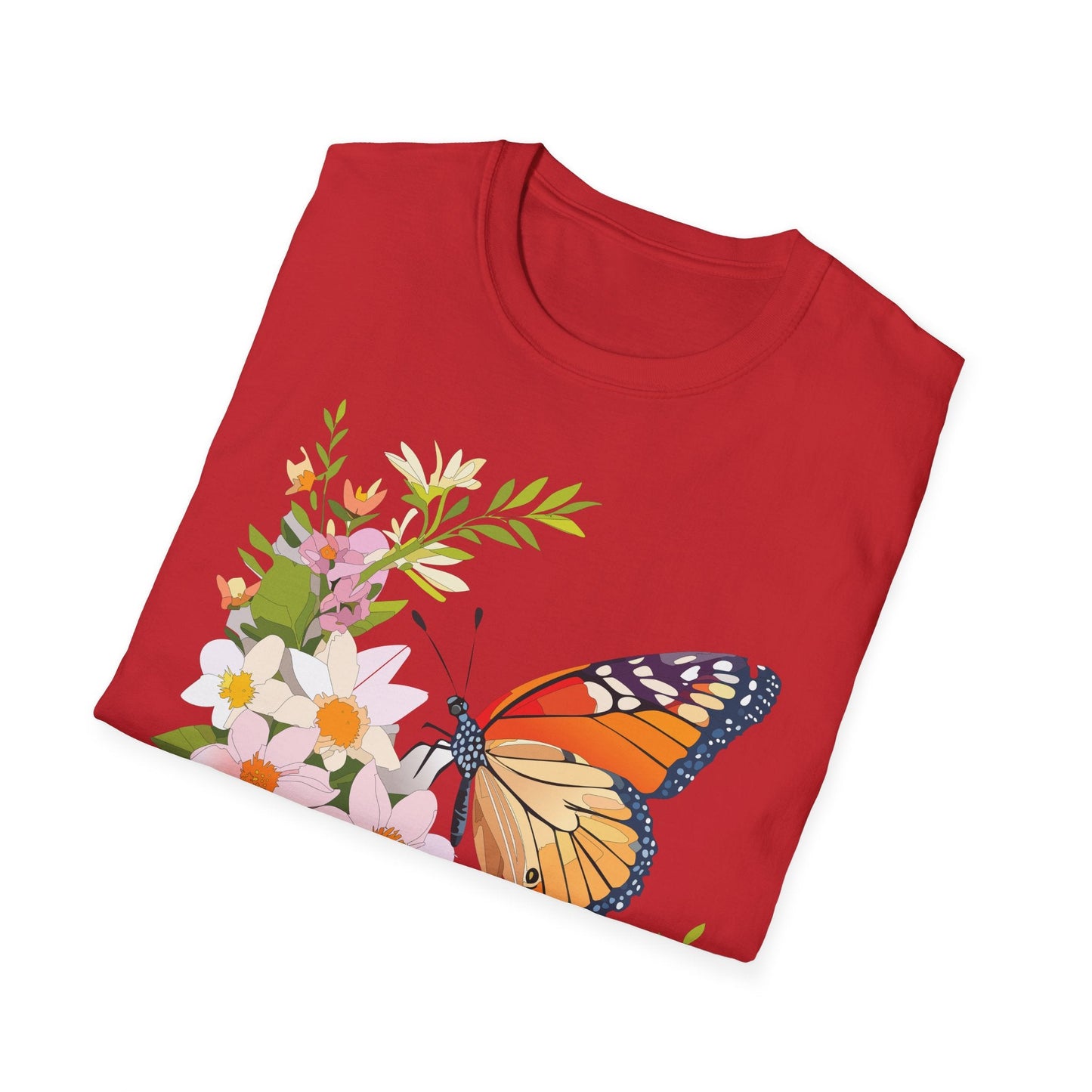 Monarch Butterfly T Shirt Unisex Softstyle Gildan 64000 100 Percent Cotton Tee Breathable