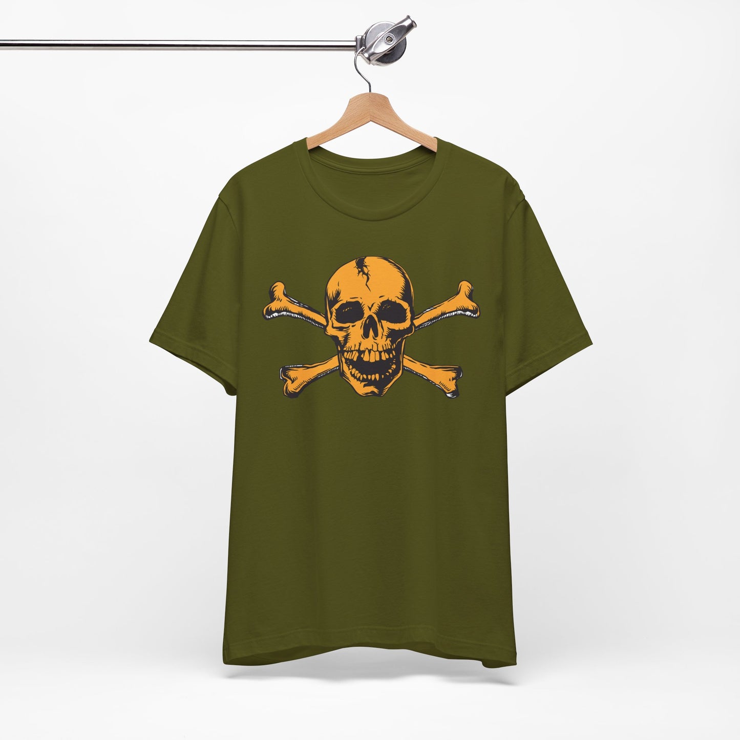 Orange Skull Graphic Design Tee, Skull Shirt, Vintage Tees, Art Design T-Shirt, Vintage Graphic Tee, Art Shirts with Skulls
