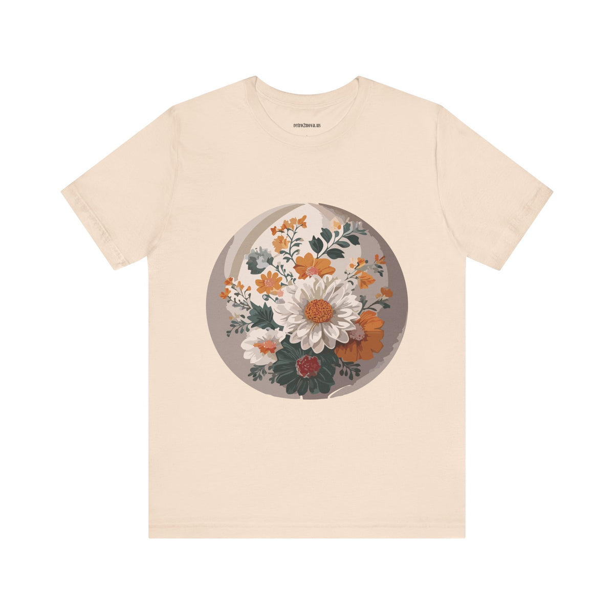 Floral Graphic Unisex Cotton Bella+Canvas Tee with Flowers Design ab10