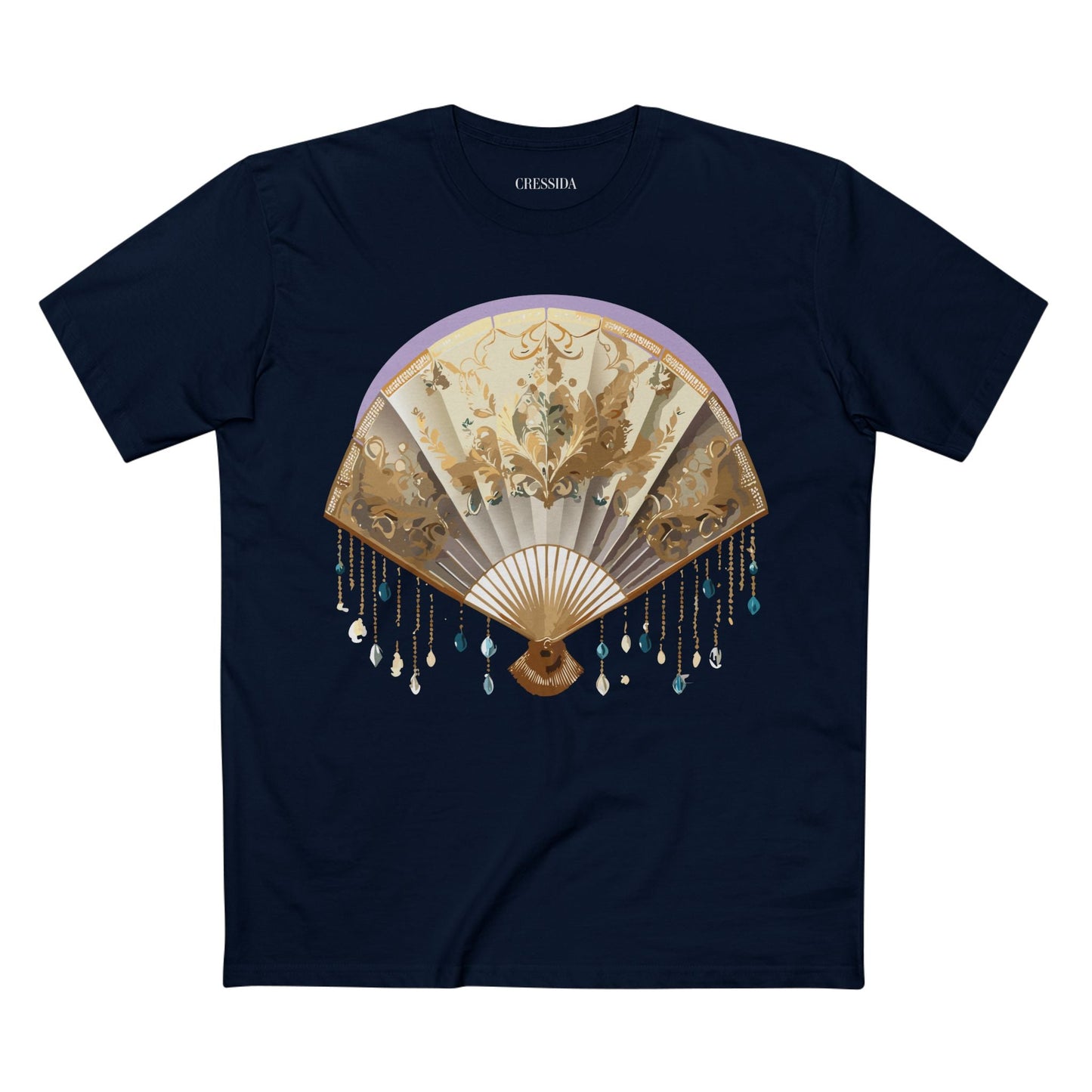 Antique Fan Graphic Design T-Shirt Unisex 100 Cotton Floral Carnival Artwork Tee 27