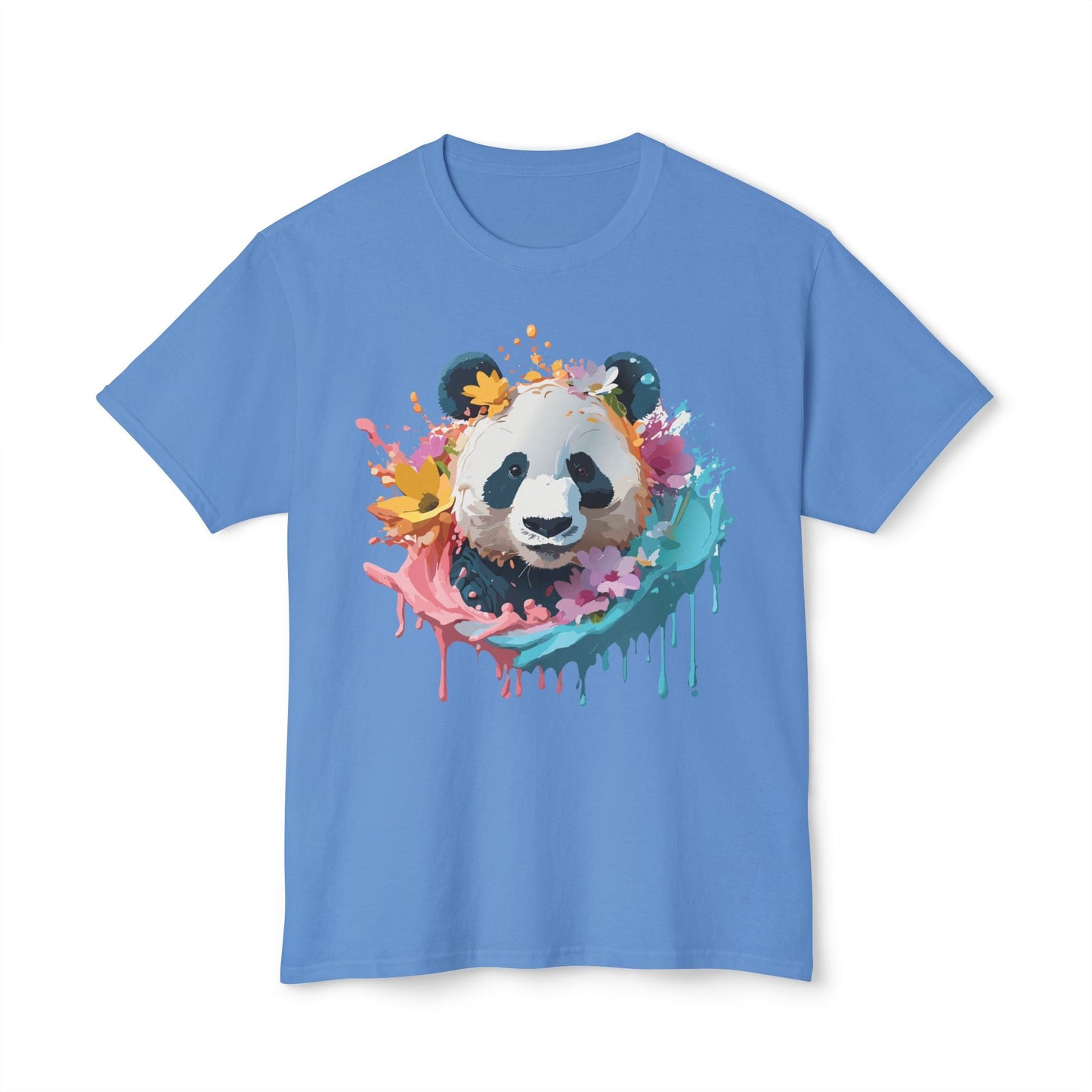 Unisex Panda T Shirt With Art Print Vintage Panda Floral Tees Panda Art Design Shirt USA Made