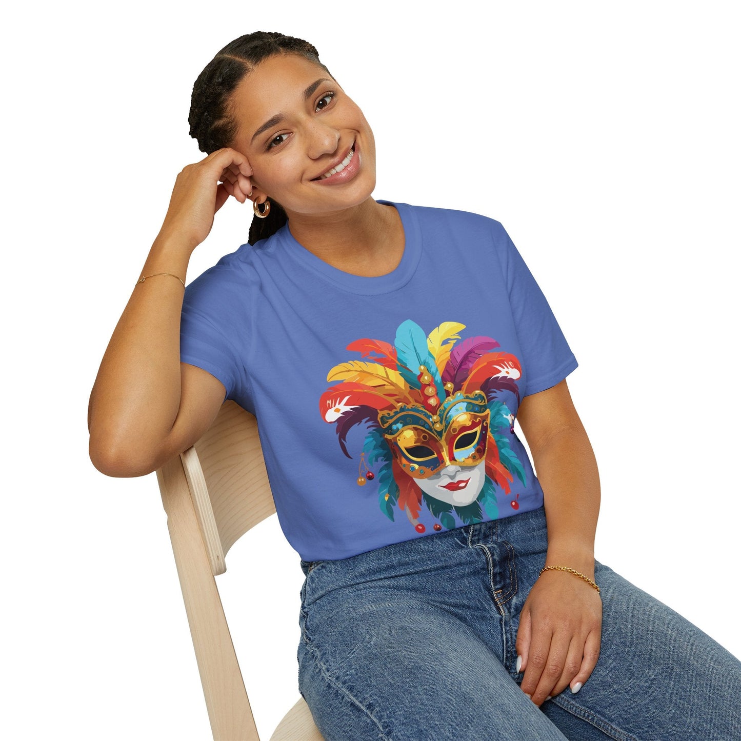 Mask Graphic Unisex Cotton Masquerade Design Artwork Tee 30