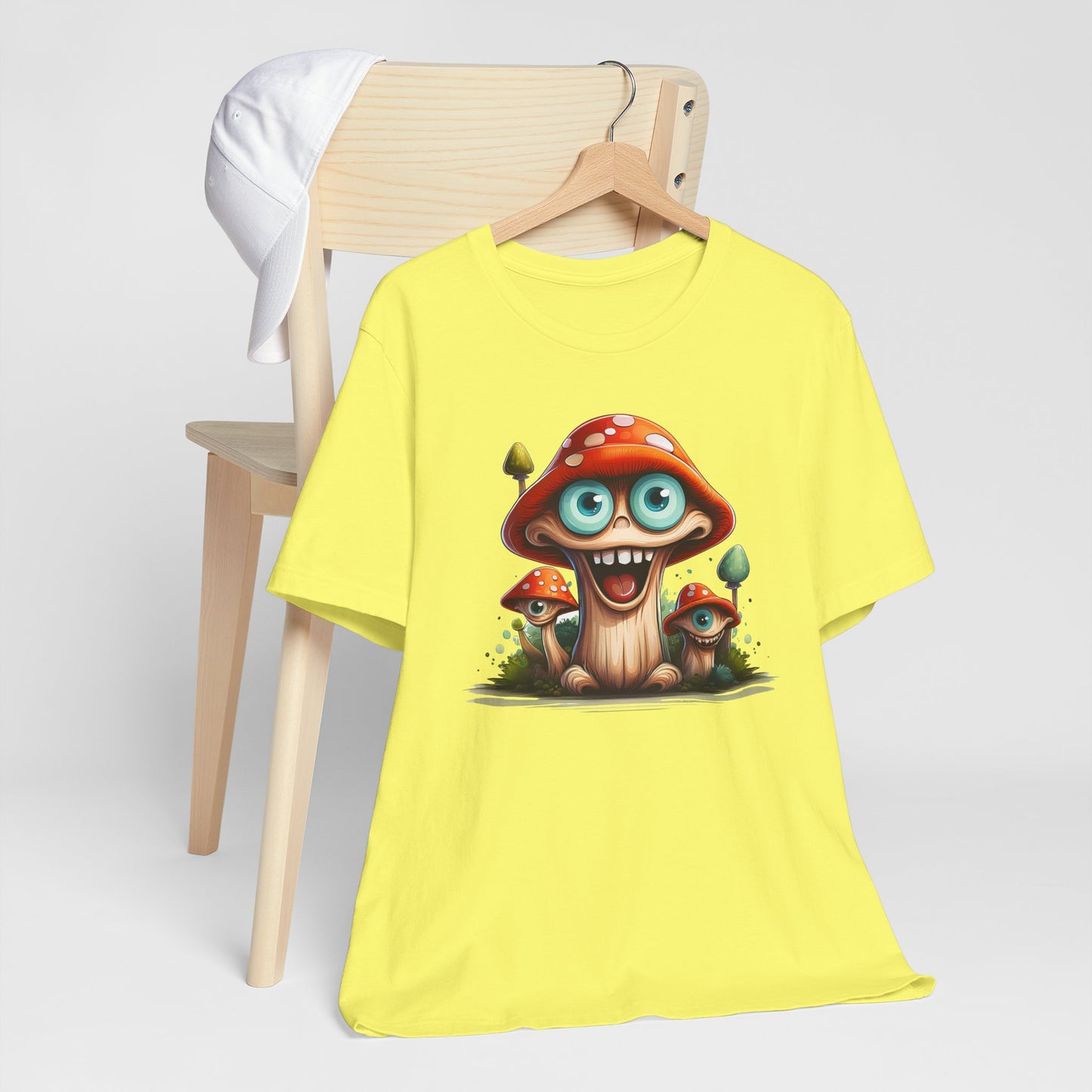 Cute Mushroom Graphic Tee, Fun Cartoon Shirt, Funny Mushroom Shirt, Cute Cartoon Tees, Graphic T-Shirt, Art Design T-Shirt