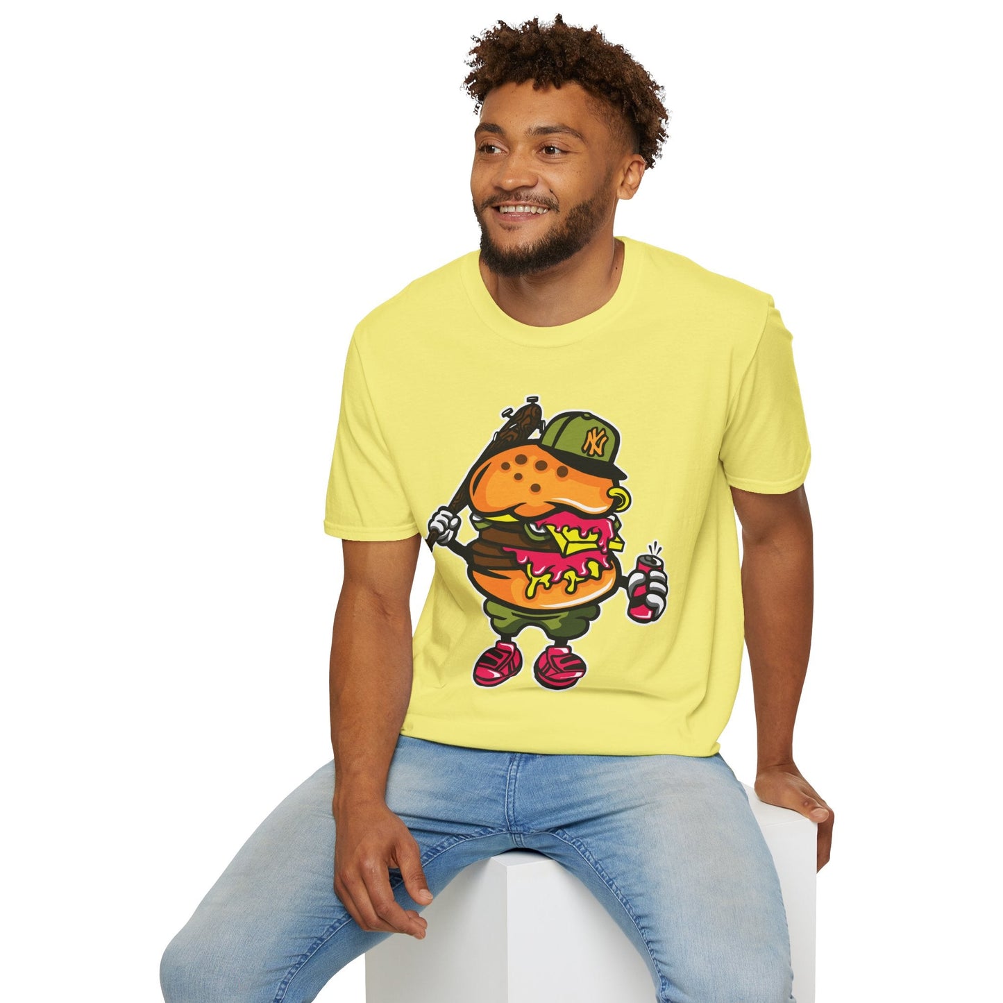Unisex Cartoon T Shirt Funny Animation Tee Gildan Softstyle 64000 100 Percent Cotton