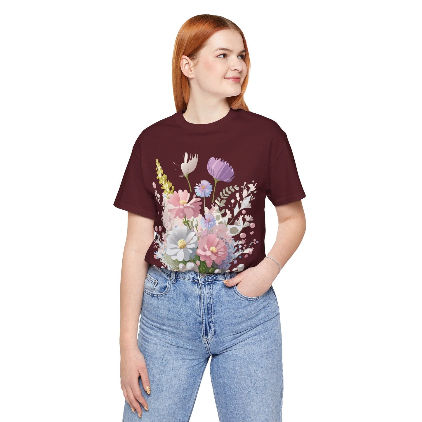 Adelpha Floral Graphic T Shirt Unisex Jersey Short Sleeve Art Design Vintage Inspired Premium