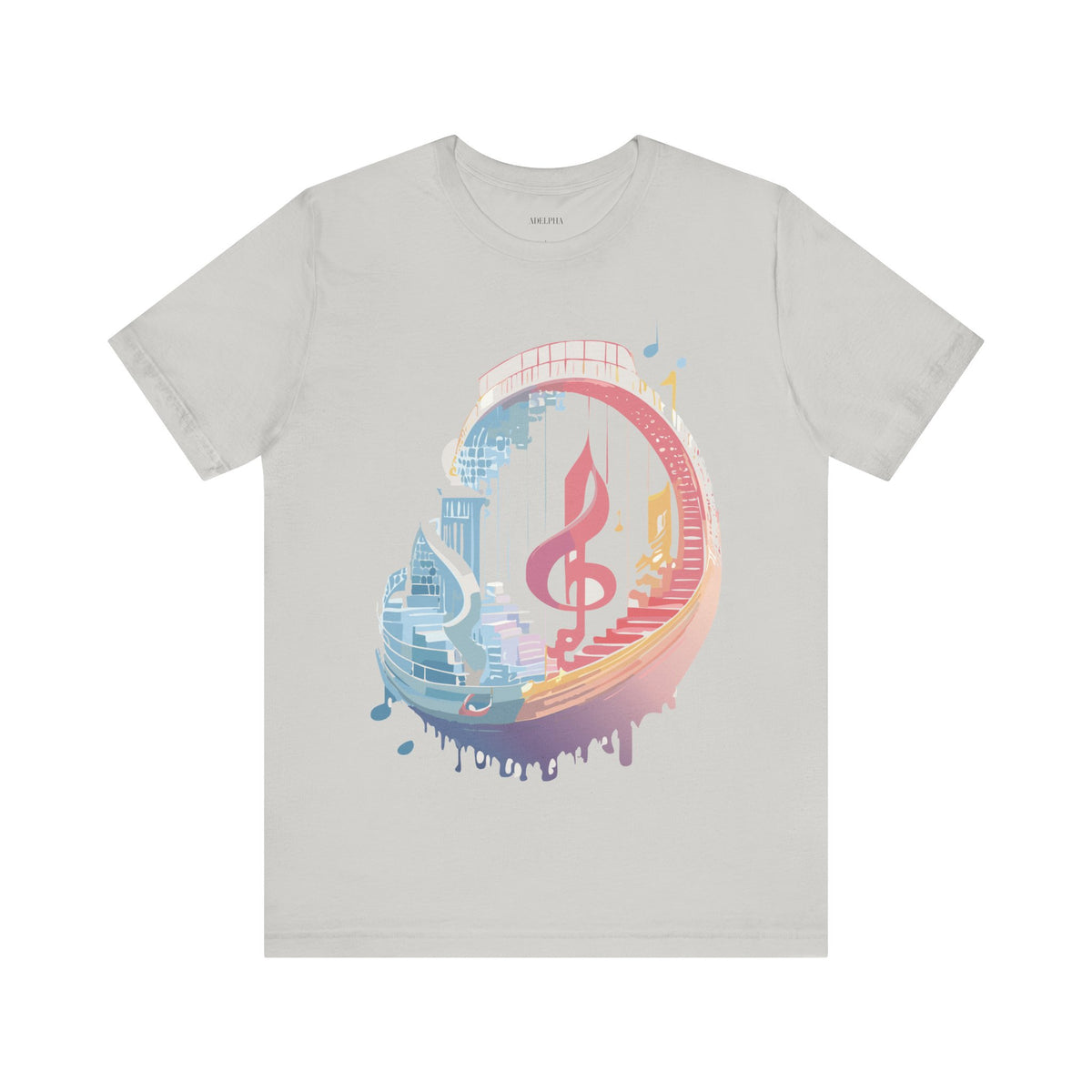 Music Graphic Unisex Cotton Bella+Canvas Tee with Art Design n178