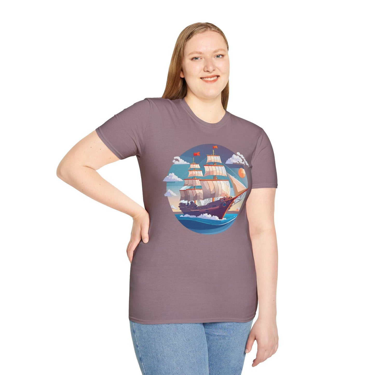 Nautical Ship T Shirts Frigate T Shirts Vessel Tee Shirt Unisex Softstyle T Shirt