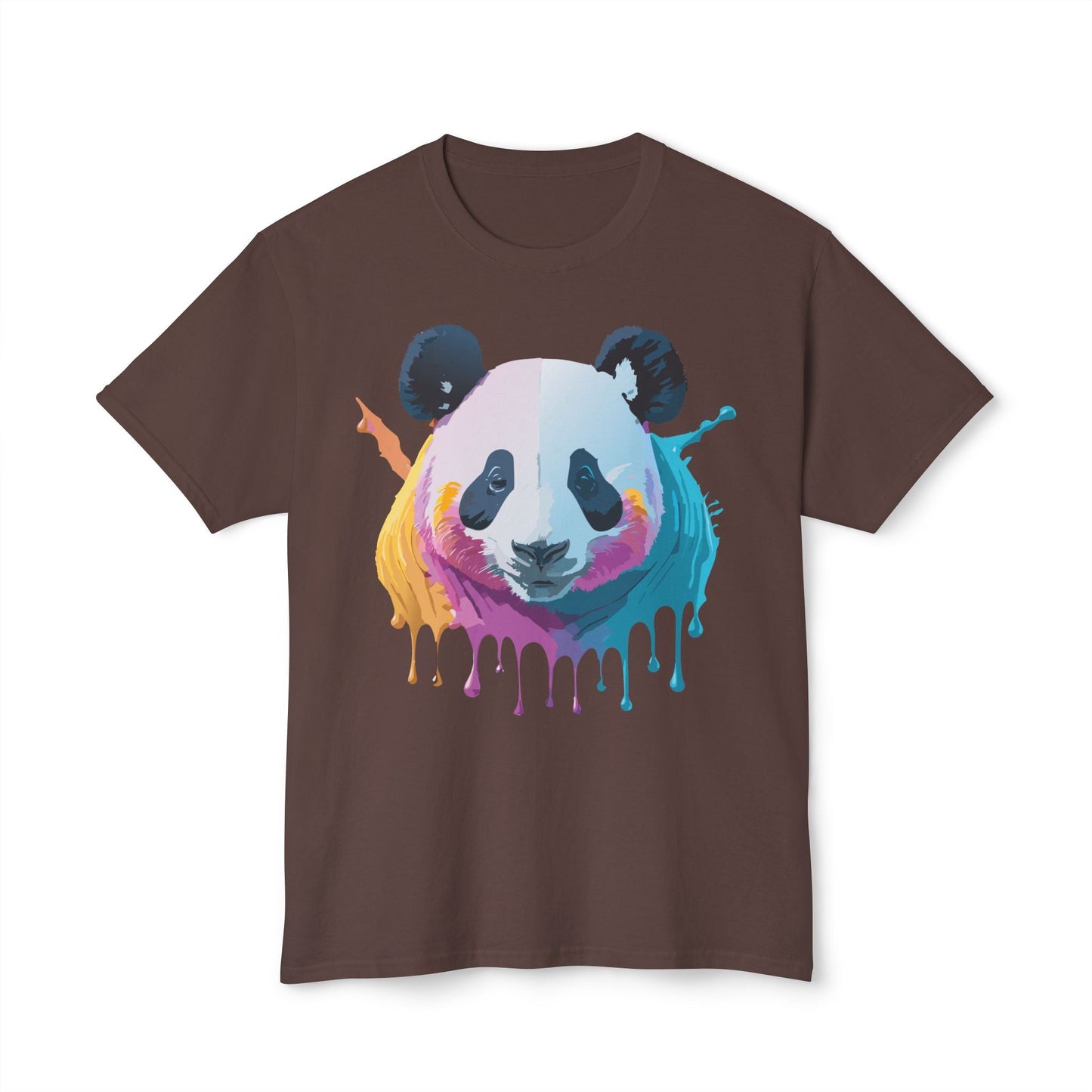 Unisex Panda Art Tee With Floral Print Premium Vintage Style HD Cotton Shirt Comfortable