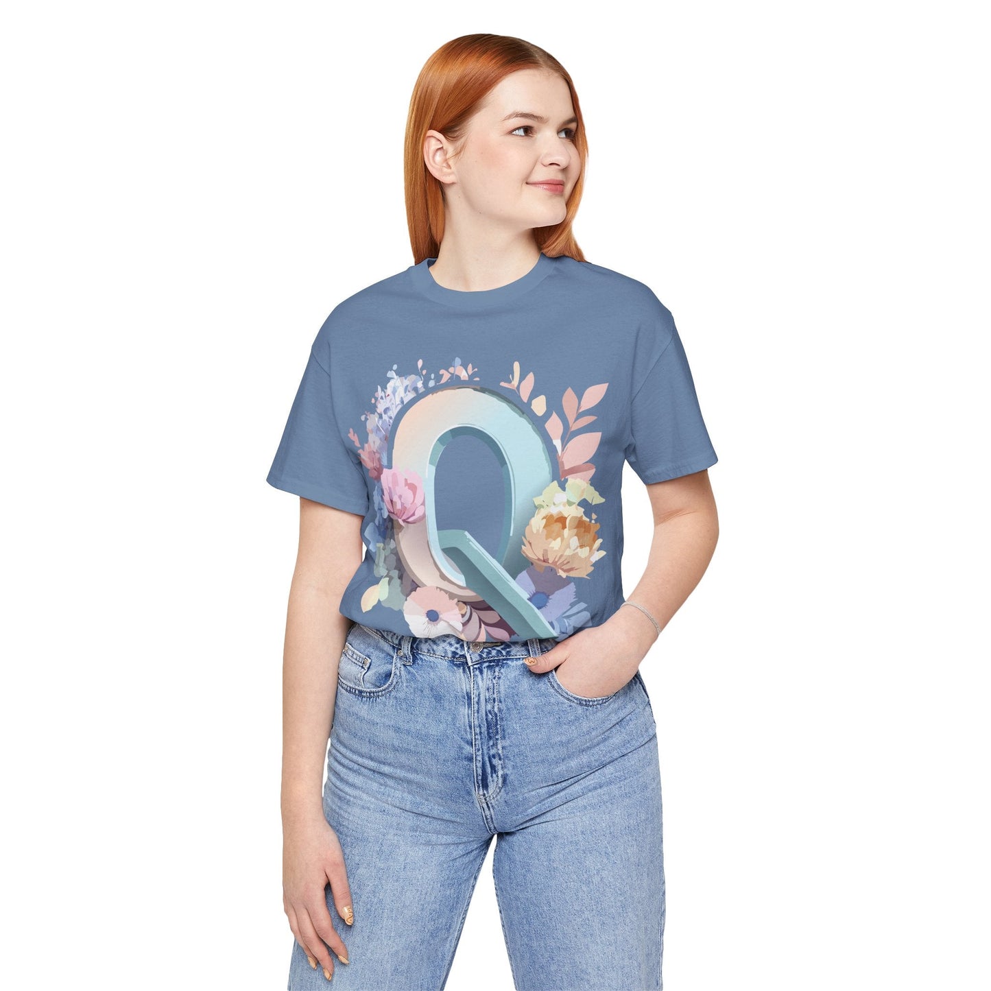 Letter Q Shirt Unisex Graphic Tee With Vintage Inspired Artwork By Adelpha Premium Quality