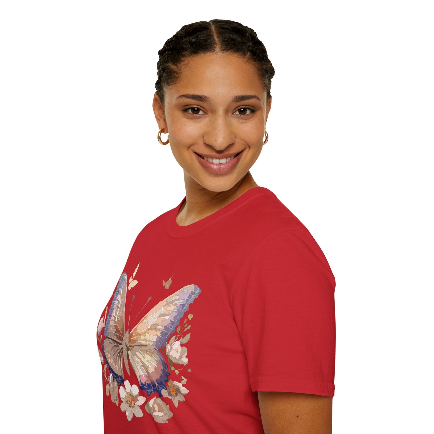 Butterfly T Shirt Unisex Softstyle Monarch Design 100 Percent Cotton Tee For Everyday Comfort