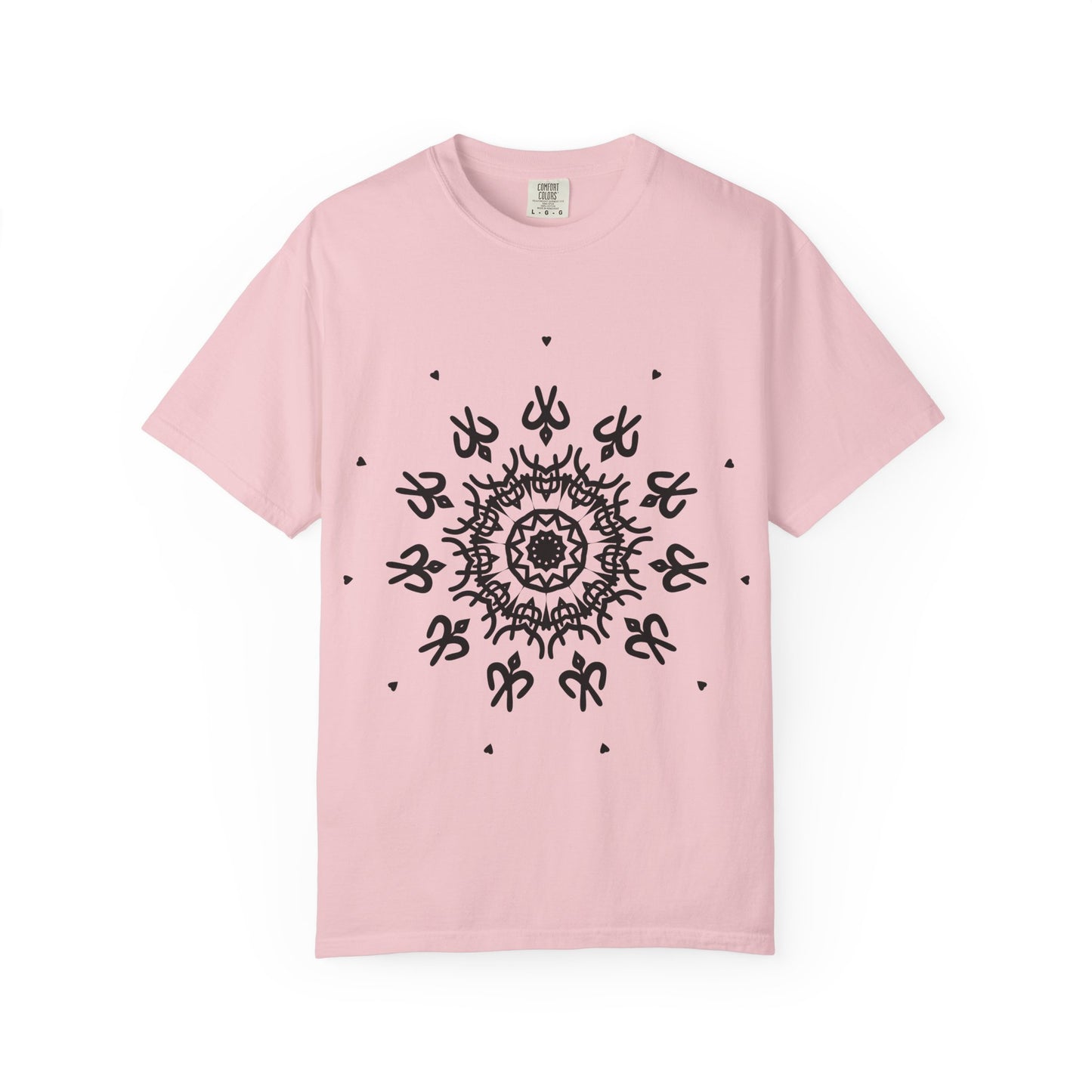 Unisex Garment Dyed Cotton T-Shirt with Mandala Graphic Design