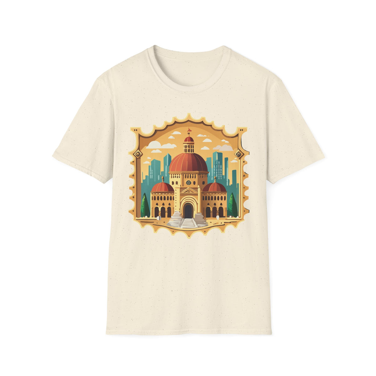 Moroccan Cityscape Tee | Dome & Minaret Illustration Graphic Tee Unisex 100 Cotton Gildan T-Shirt