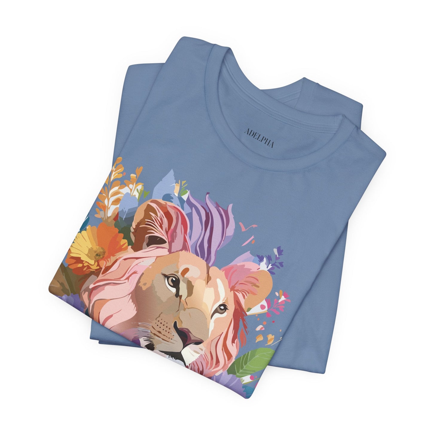 Lion Graphic Tee Unisex Short Sleeve Art Design From Adelpha Premium Vintage Inspired Tee