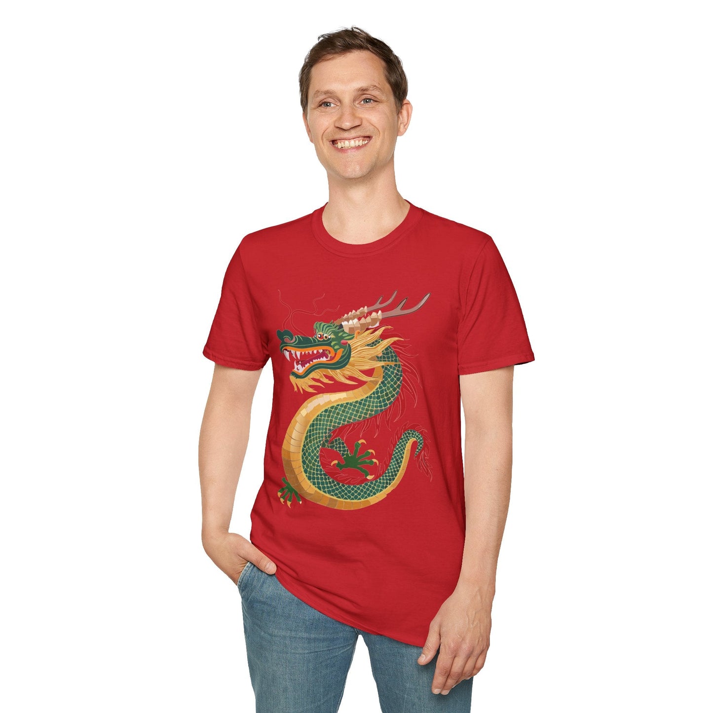 Dragon Graphic Unisex Cotton Softstyle Art Design Tee With Animals 9