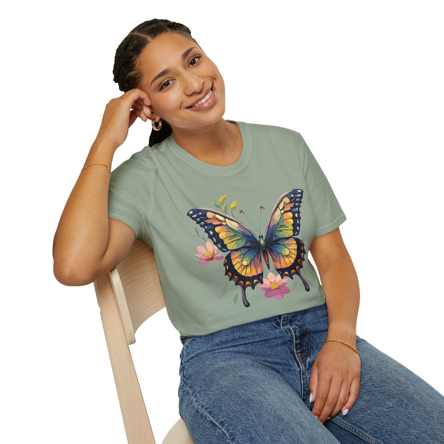 Butterfly Shirt Unisex Monarch Butterfly T Shirt Softstyle Cotton Tee One Hundred Percent Ring Spun