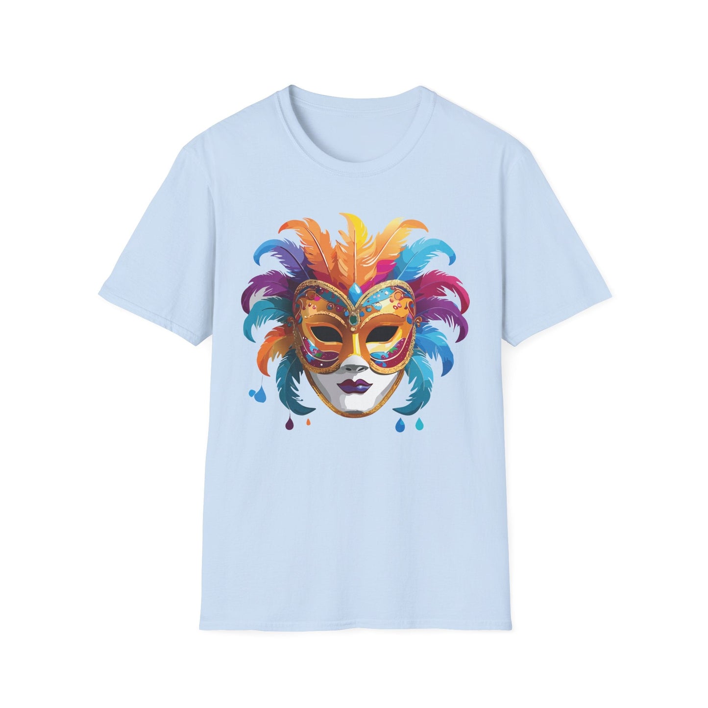 Mask Tee Shirt Unisex Masquerade Design Art Graphic Gildan Softstyle 64000 Cotton Tee