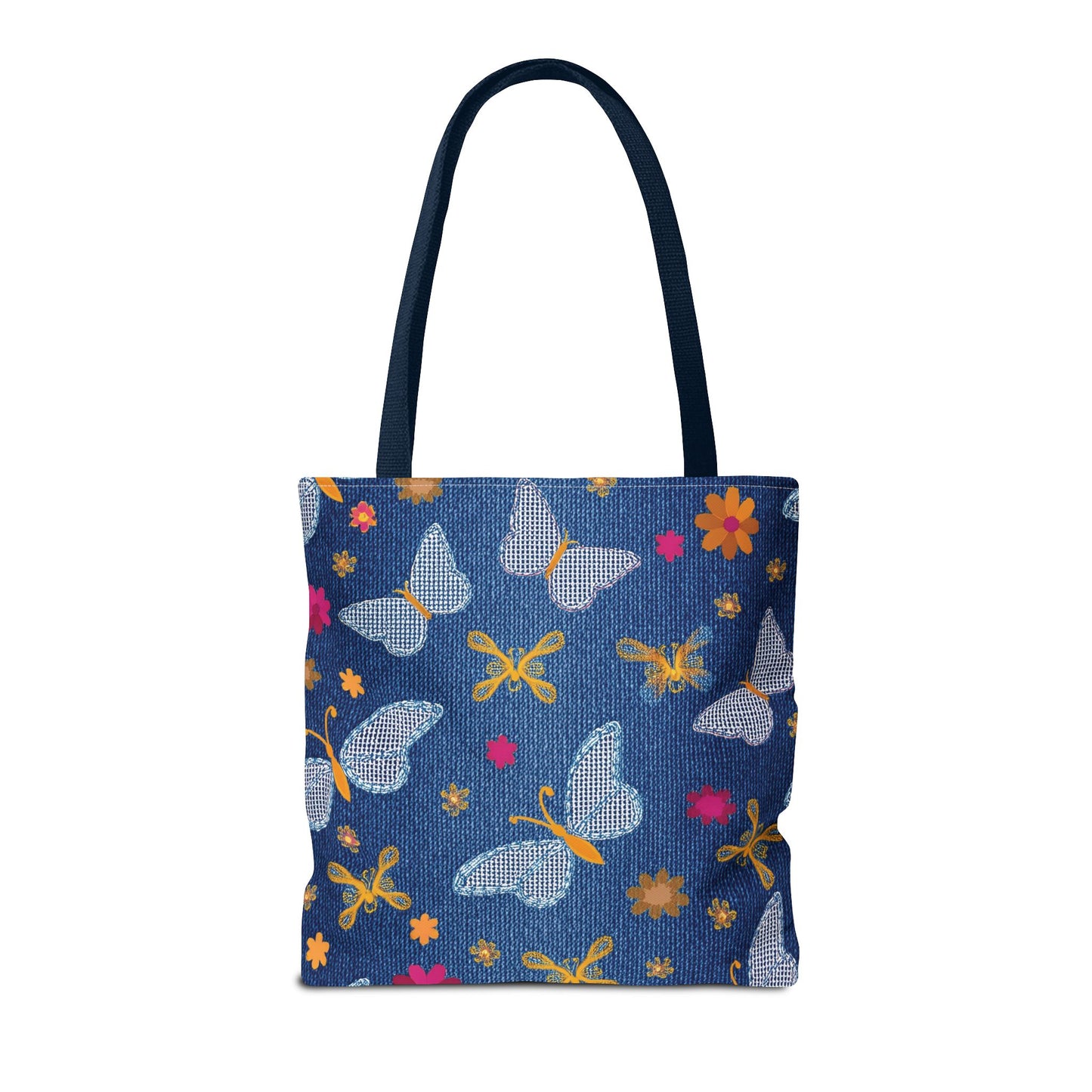 Denim Fabric Imitation Print Unisex Canvas Bag Poly Spun 3 Sizes Tote Bag 170