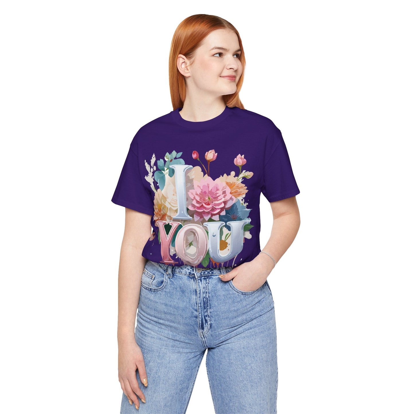 Valentine Day Graphic Unisex 100 Cotton Vintage Artwork with Love and Flower Design Tee 1