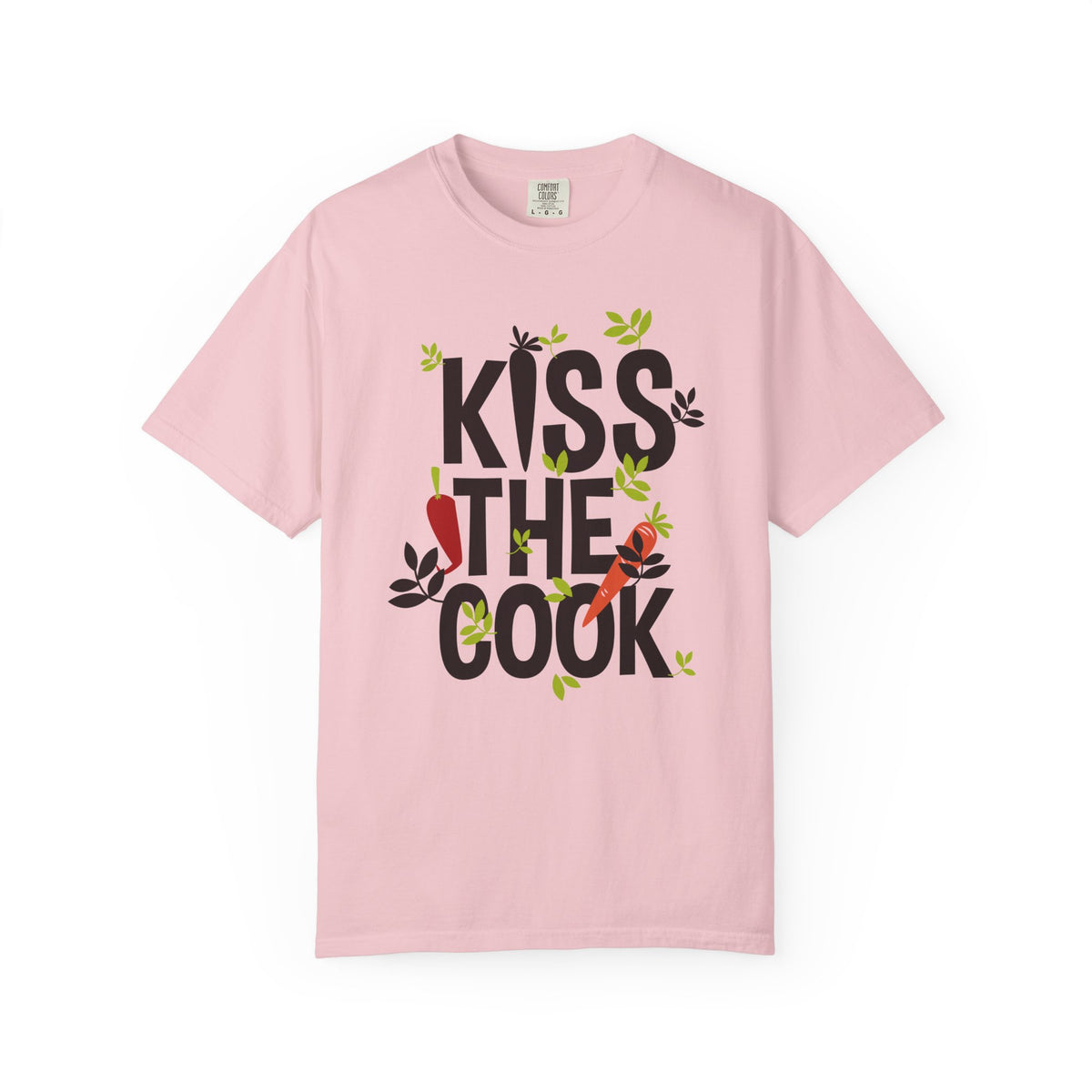 Kiss The Cook Chef Kitchen Cooking Graphic Unisex Comfort Colors Garment-Dyed Heavyweight 100 Cotton Art Design T-Shirt w6