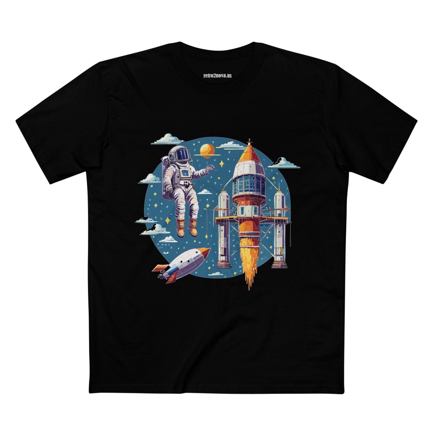 Cosmos Astronaut Shirt Unisex Premium Cotton Tee With Original Art Design Retro2Nova
