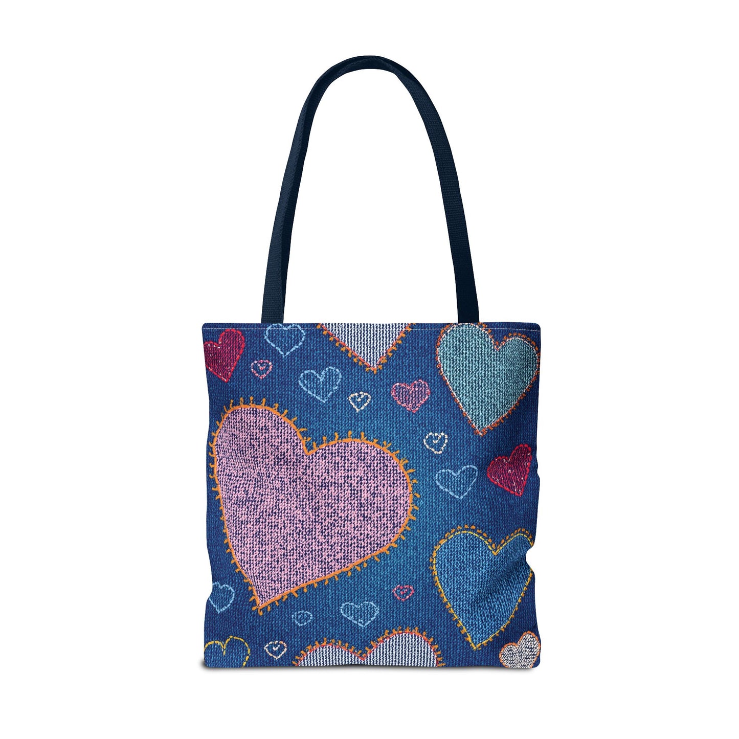 Love Day Graphic Design Denim Fabric Imitation Print Unisex Canvas Bag POLY 3 Sizes Tote Bag 201-27