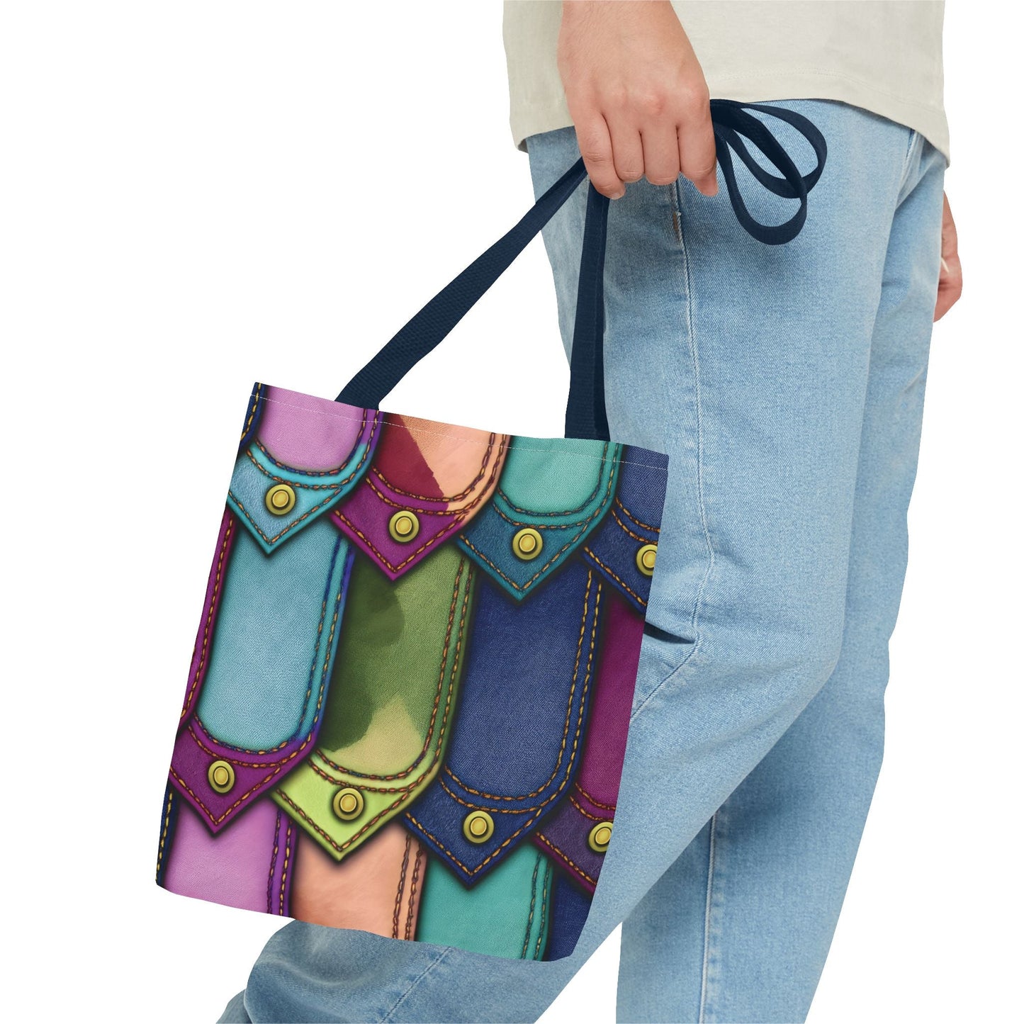 Denim Canvas Bag, Tote Bag Denim Printify