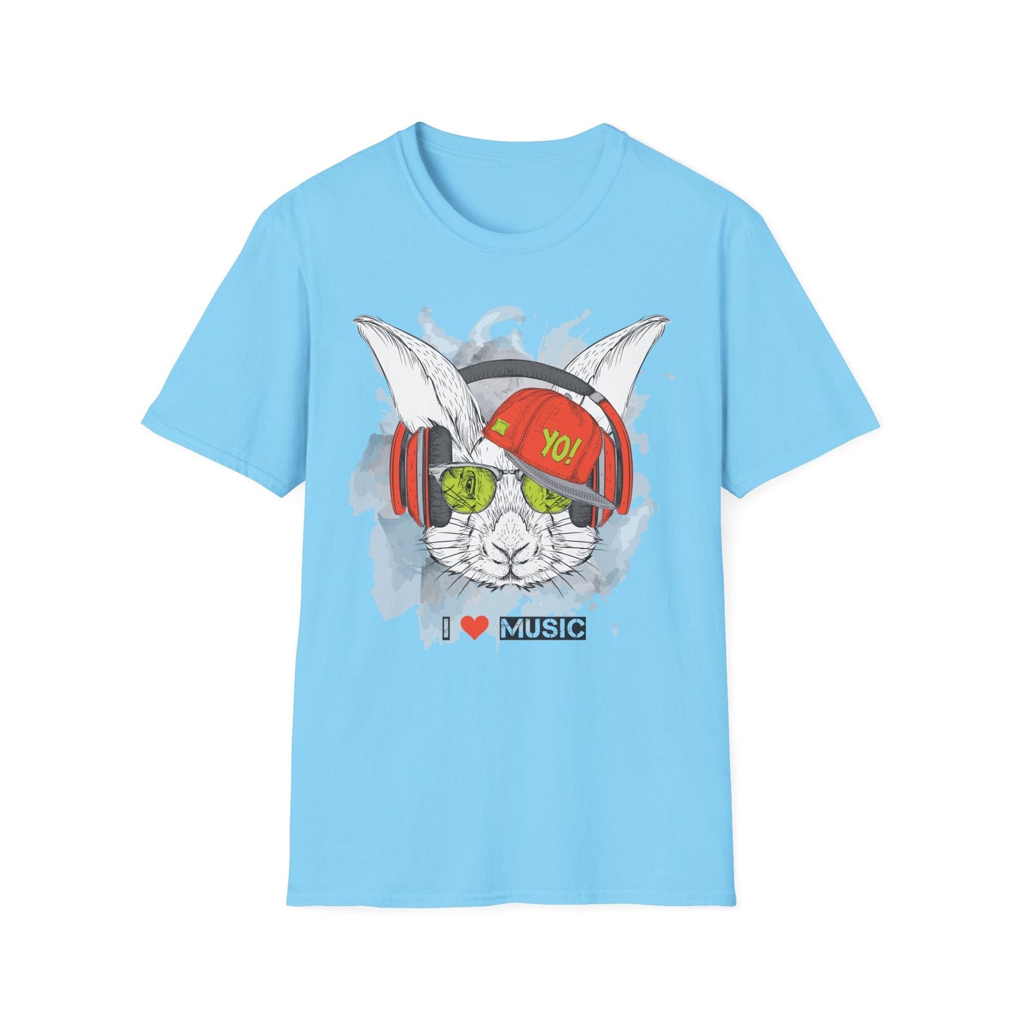 Unisex Music Animals Shirt With Headphones Softstyle Short Sleeve Tee Gildan 64000