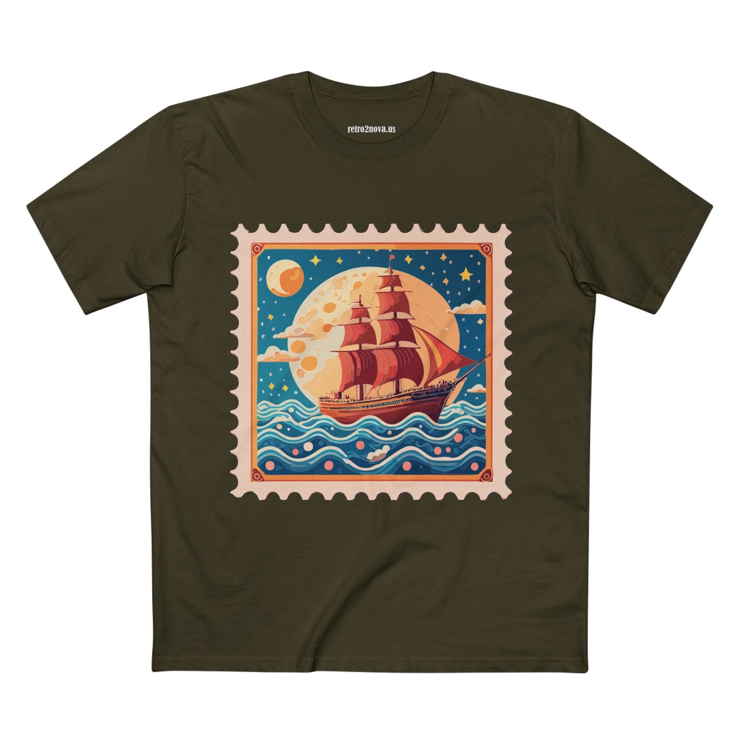 Stamp Shirt Postage Stamp Shirt Unisex Premium Cotton Tee Retro2Nova Original Art Design