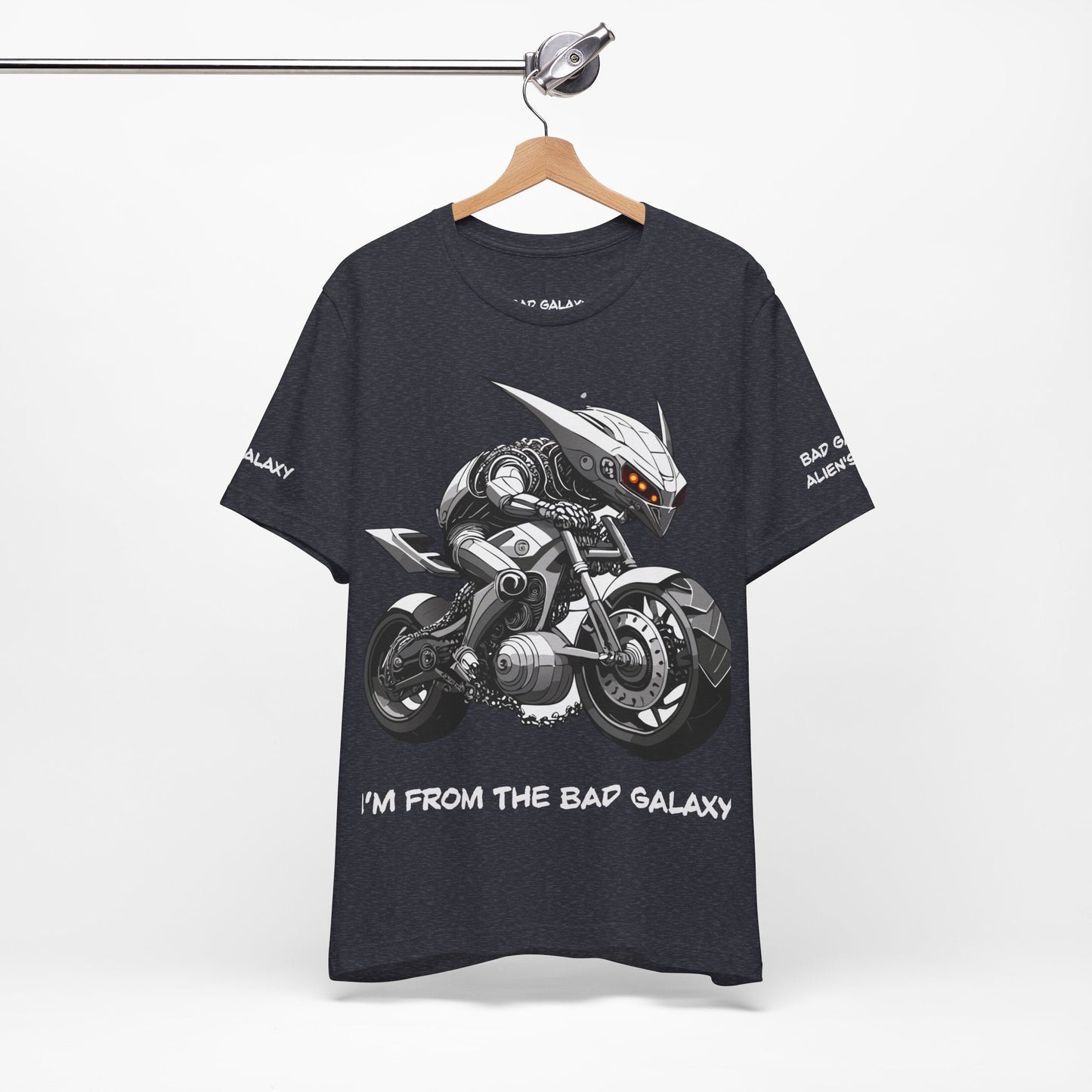 Tee Shirt With Alien From Bad Galaxy Made To Order 100 Percent Cotton Eco Friendly Print