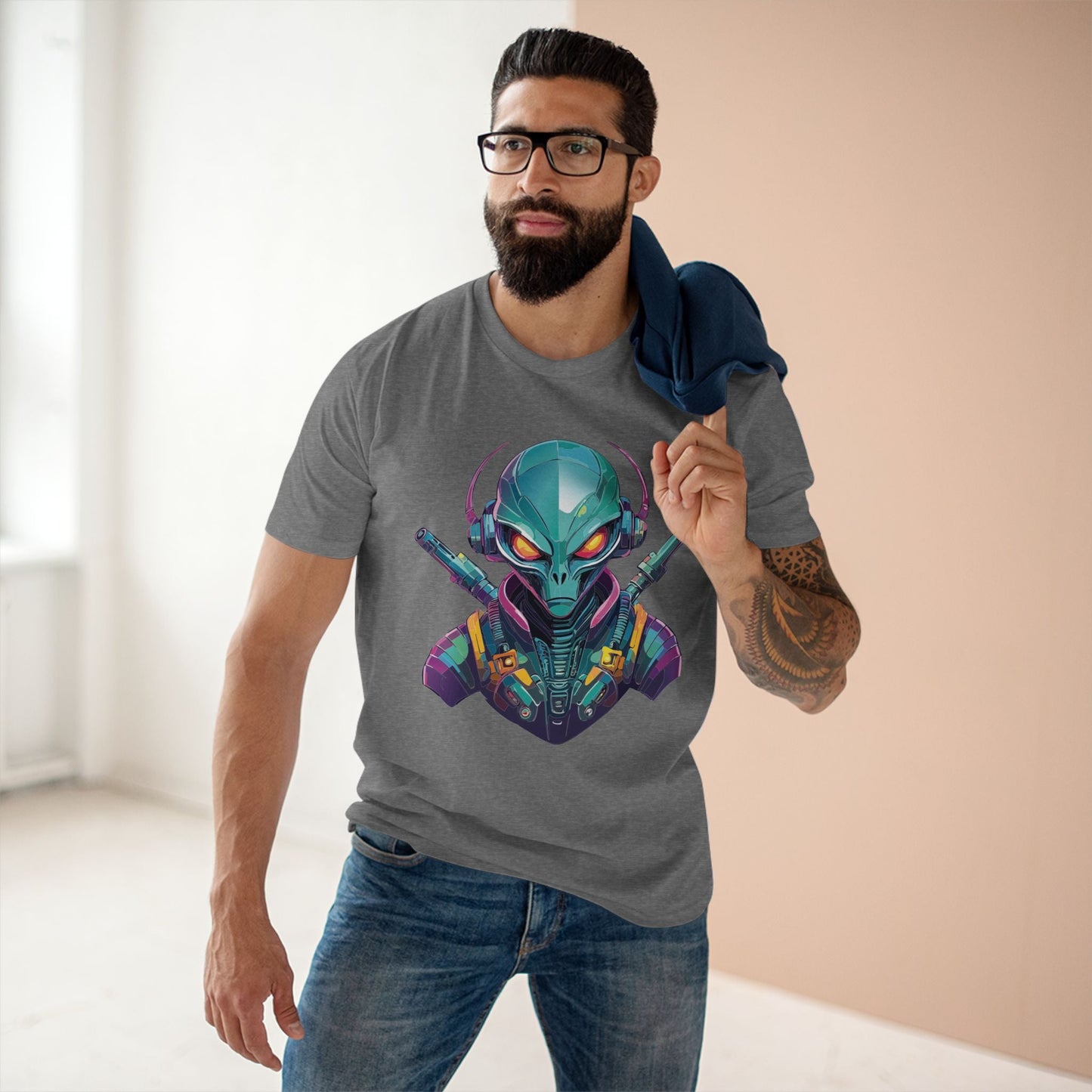Aliens Graphic Unisex 100 Cotton Staple Tee 6