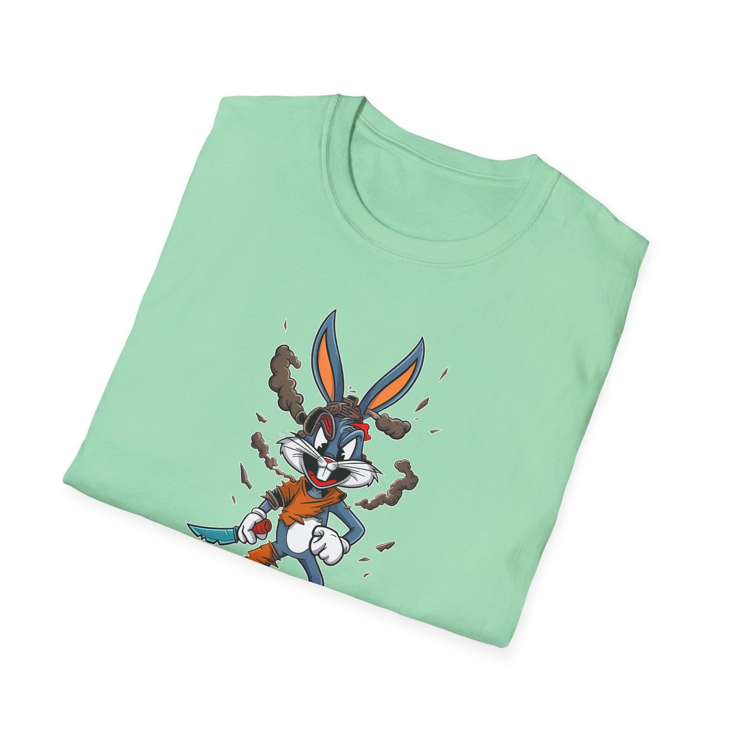 Cartoon Bunny Graphic Unisex Cotton Animal Animation Artwork Design Tee 35