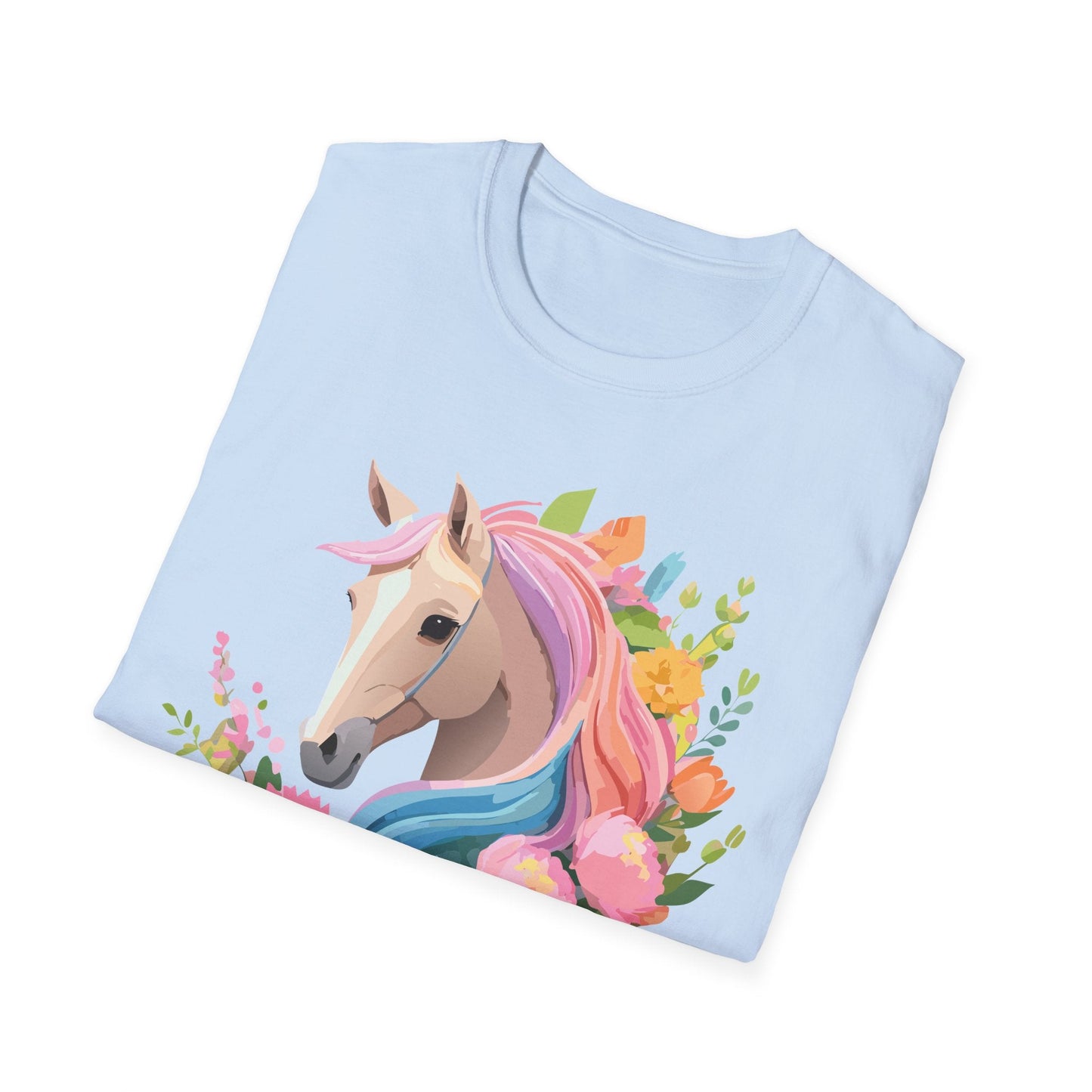 Unisex Horse Shirt Soft Cotton Tee With Animal Artwork Gildan Softstyle
