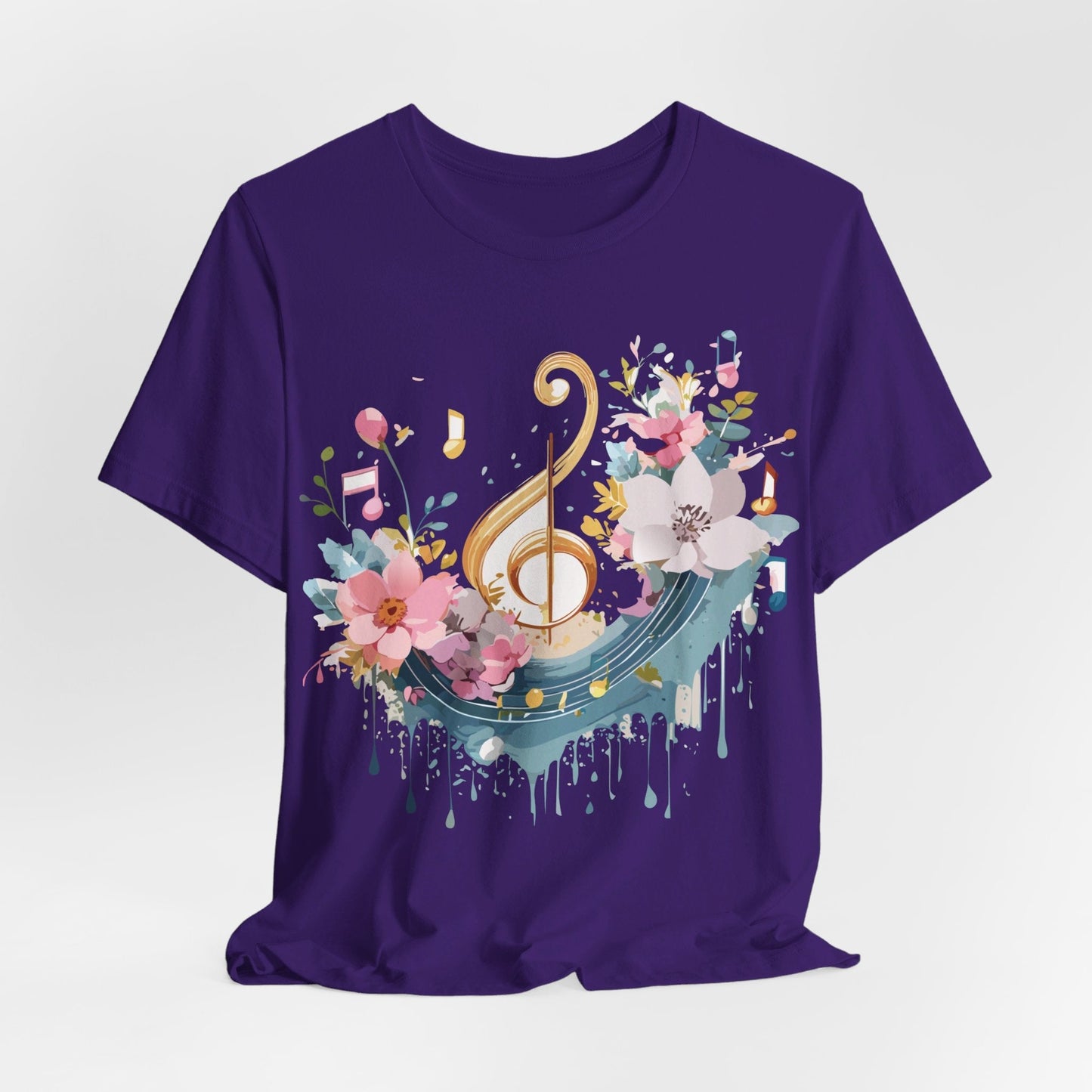 Music Graphic Unisex 100 Cotton Vintage Art with Musical Elements Tee 65