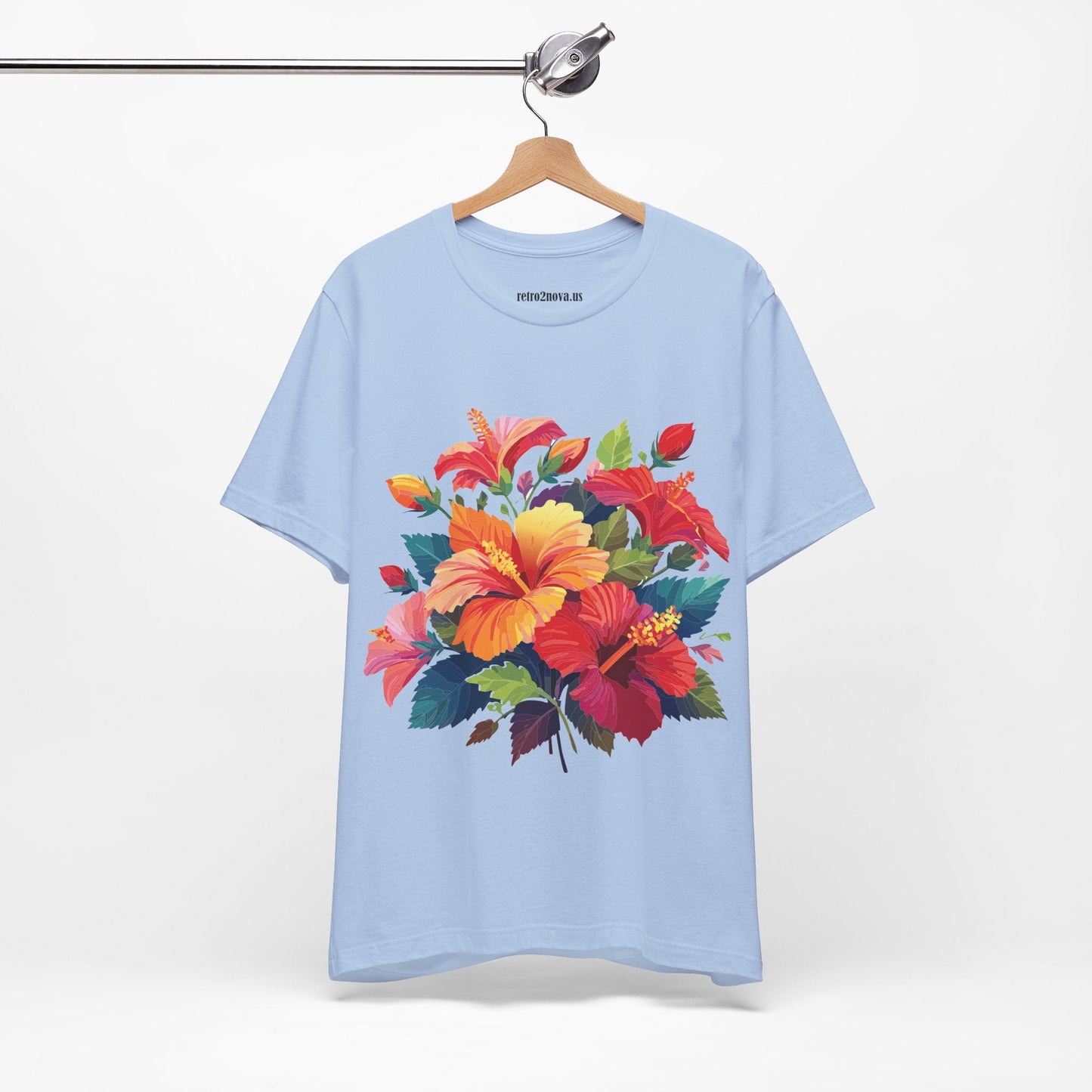Retro2Nova Floral Shirt Unisex Jersey Short Sleeve Tee From Flowers Collection Bold Vibrant Design