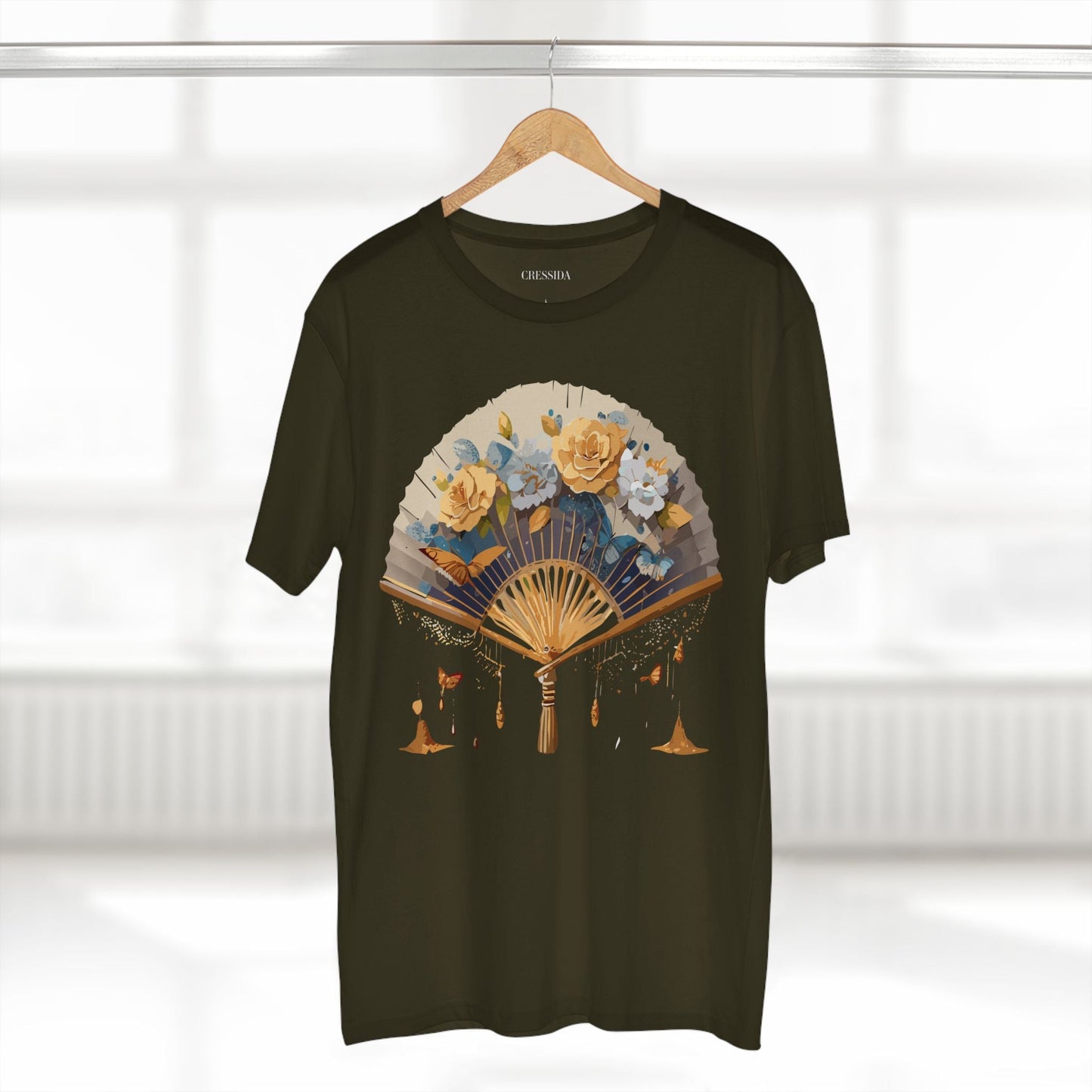 Antique Fan Graphic Design T-Shirt Unisex 100 Cotton Floral Carnival Artwork Tee 2