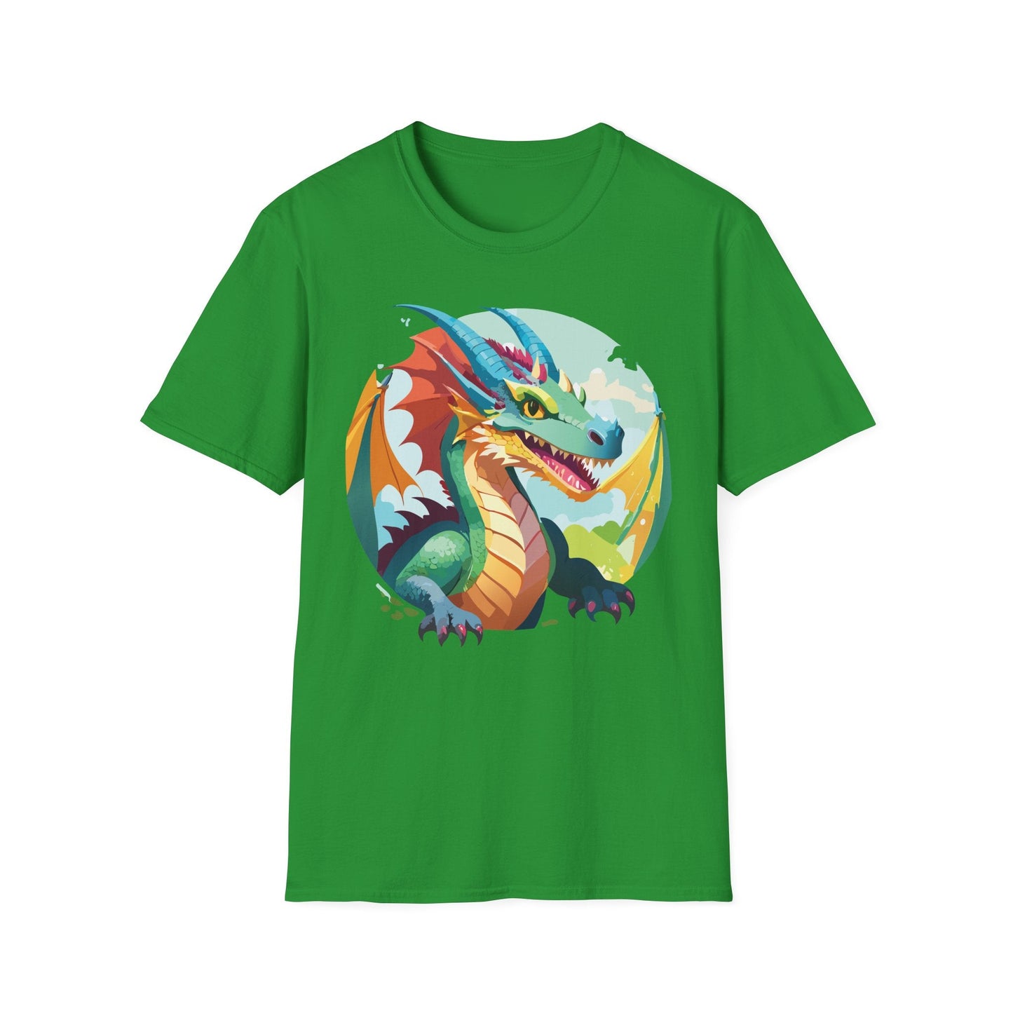 Unisex Dragon Graphic Tee By Gildan Softstyle 64000 Short Sleeve Cotton Tee Art Design
