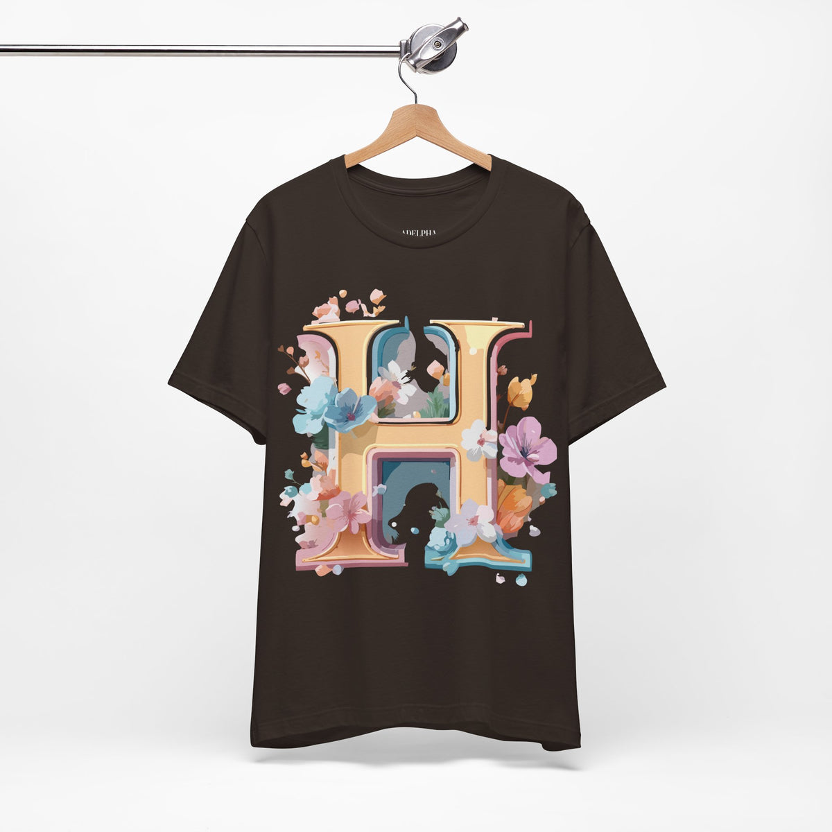 Letter H Graphic Unisex Cotton Bella+Canvas Tee with Art Letter Design