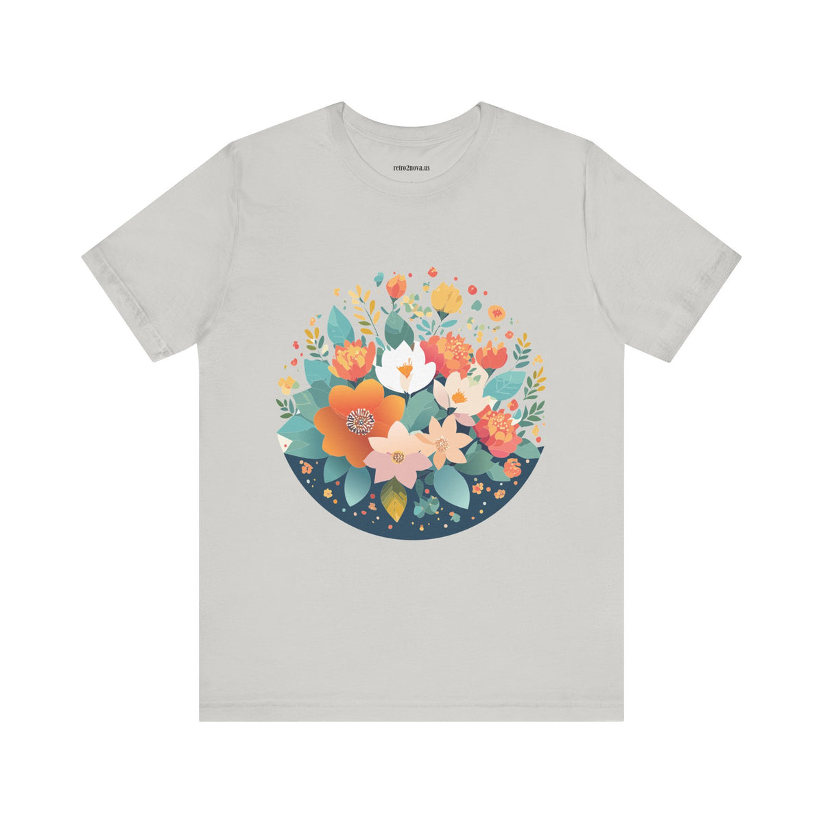 Floral Graphic Unisex Cotton Bella+Canvas Tee with Flowers Design ab100