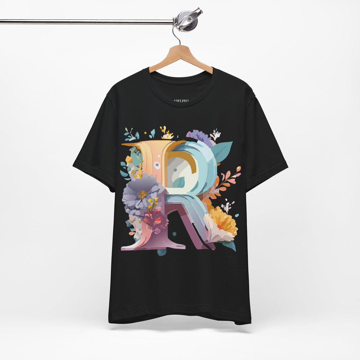 Letter R Graphic Unisex Cotton Bella+Canvas Tee with Art Letter Design