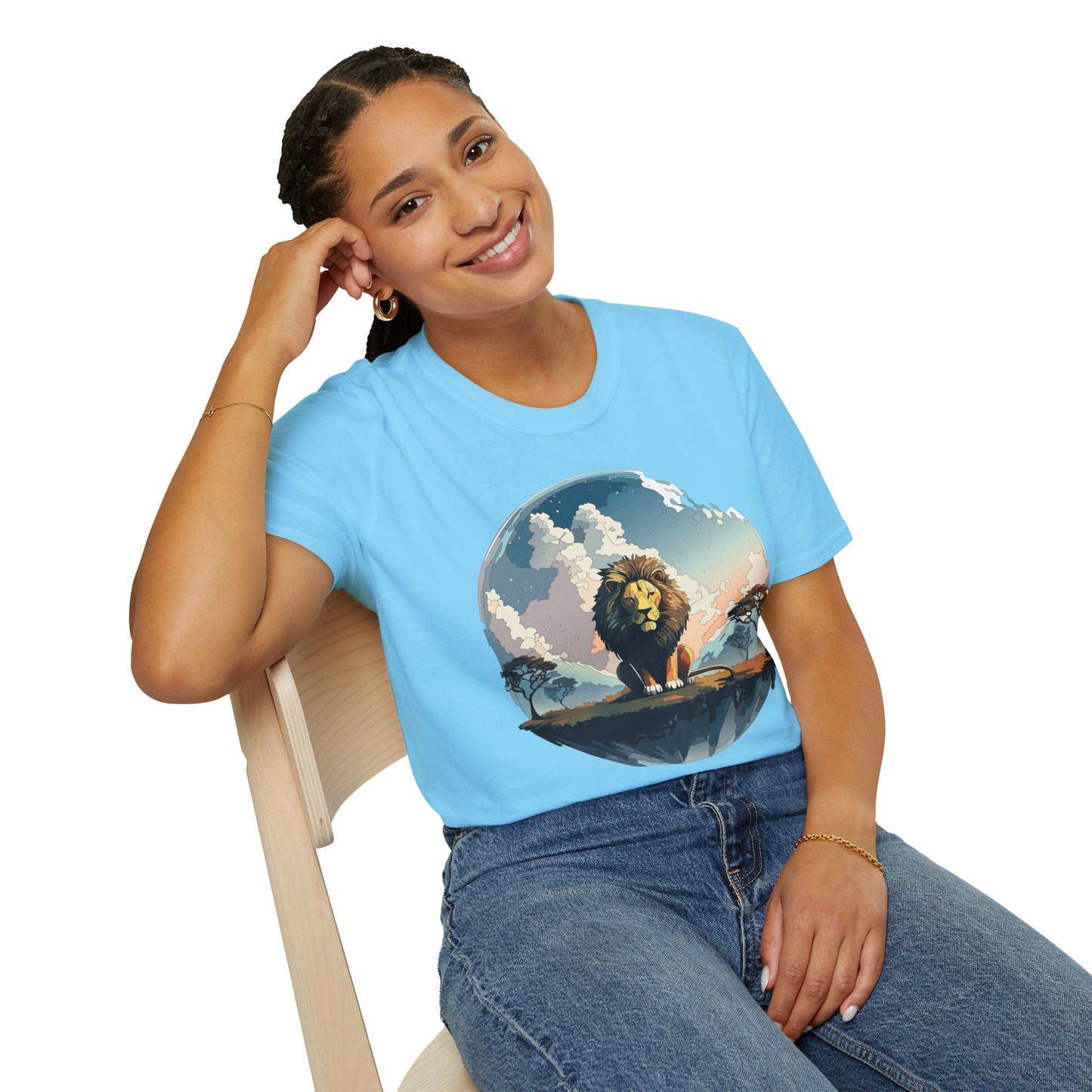 Lion Shirt Unisex Animal Tee Gildan Softstyle 64000 One Hundred Percent Cotton