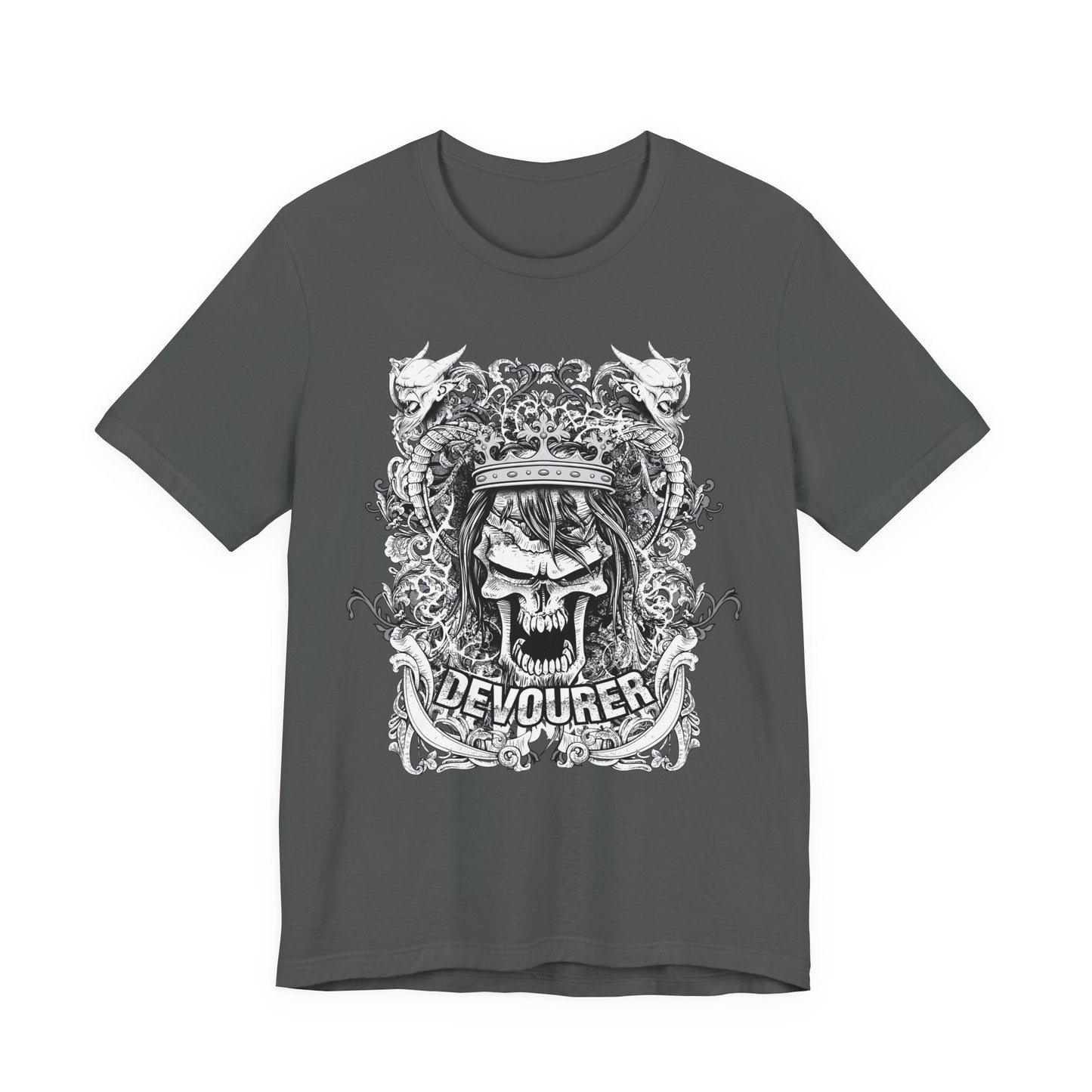 Gothic Skull Illustration Graphic Unisex Cotton T-Shirt r13