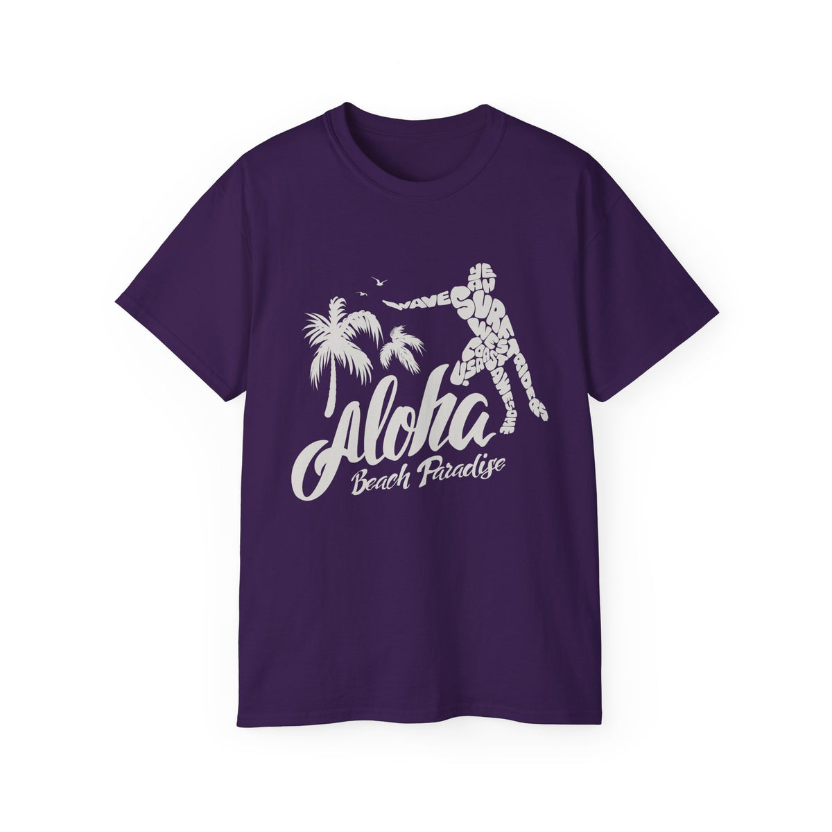 Aloha Beach Paradise T-Shirt | Hawaiian Hula Palm Tree Design
