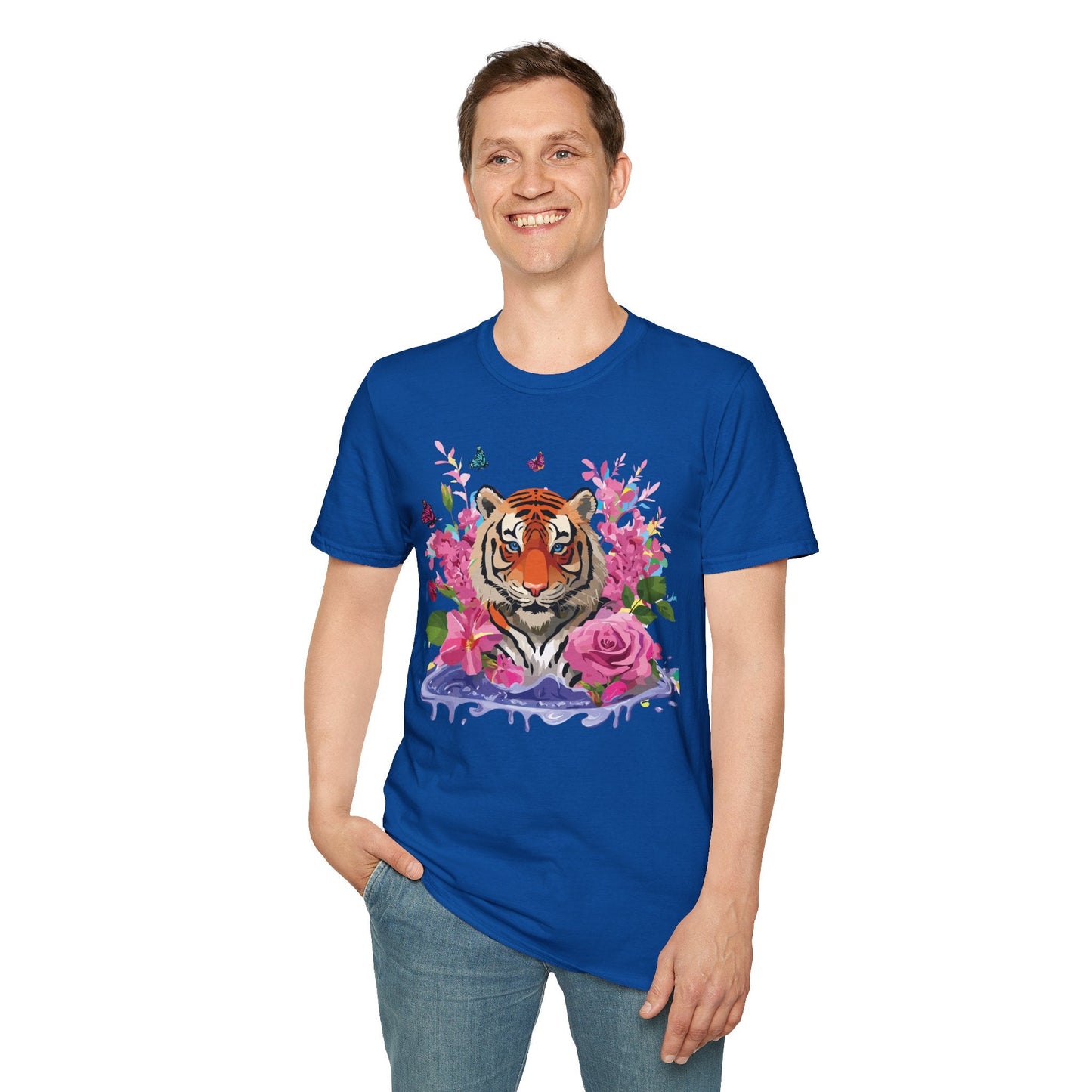 Tiger Shirt Unisex Gildan Softstyle Cotton Tee 100 Percent Ring Spun Comfort