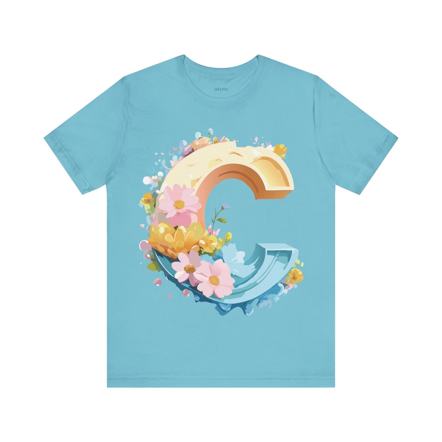 Letter C Shirt Unisex Graphic Tee By Adelpha With Vintage Inspired Artwork Design Premium Edition