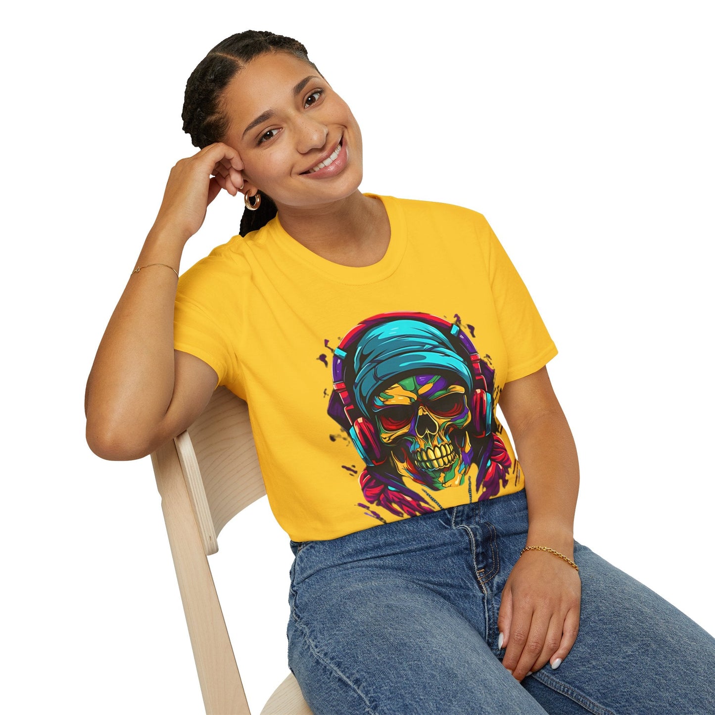 Skull T Shirt Unisex Skeleton Design Gildan Softstyle Cotton Tee for Men Women Durable