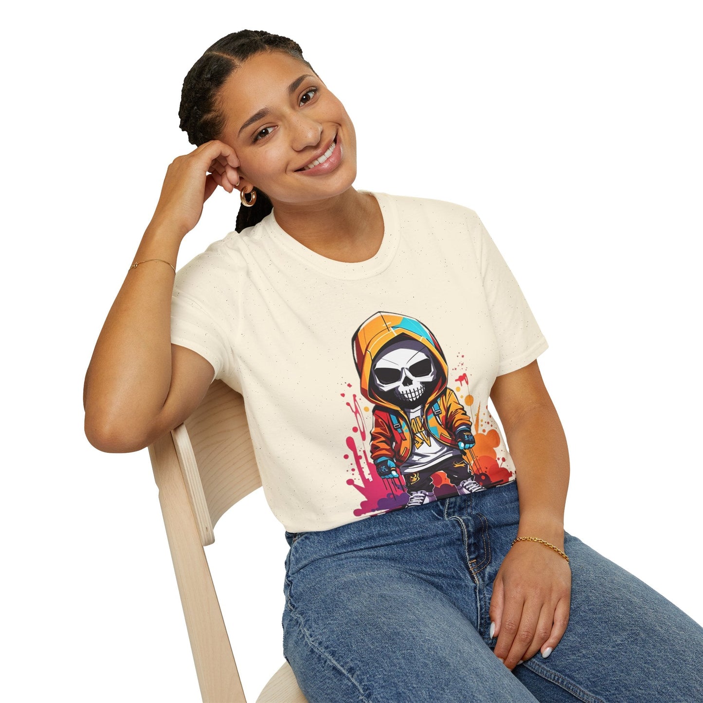 Skull Shirt Unisex Skeleton Graphic Tee Gildan Softstyle 64000 100 Percent Cotton