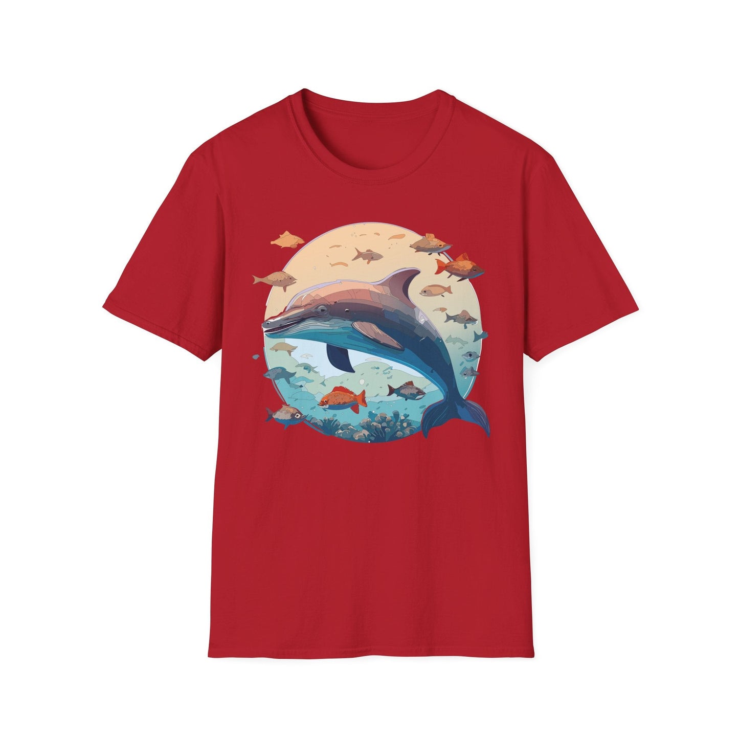 Dolphin Shirt Unisex Softstyle T Shirt 64000 100 Percent Ring Spun Cotton Tee For Everyday Comfort